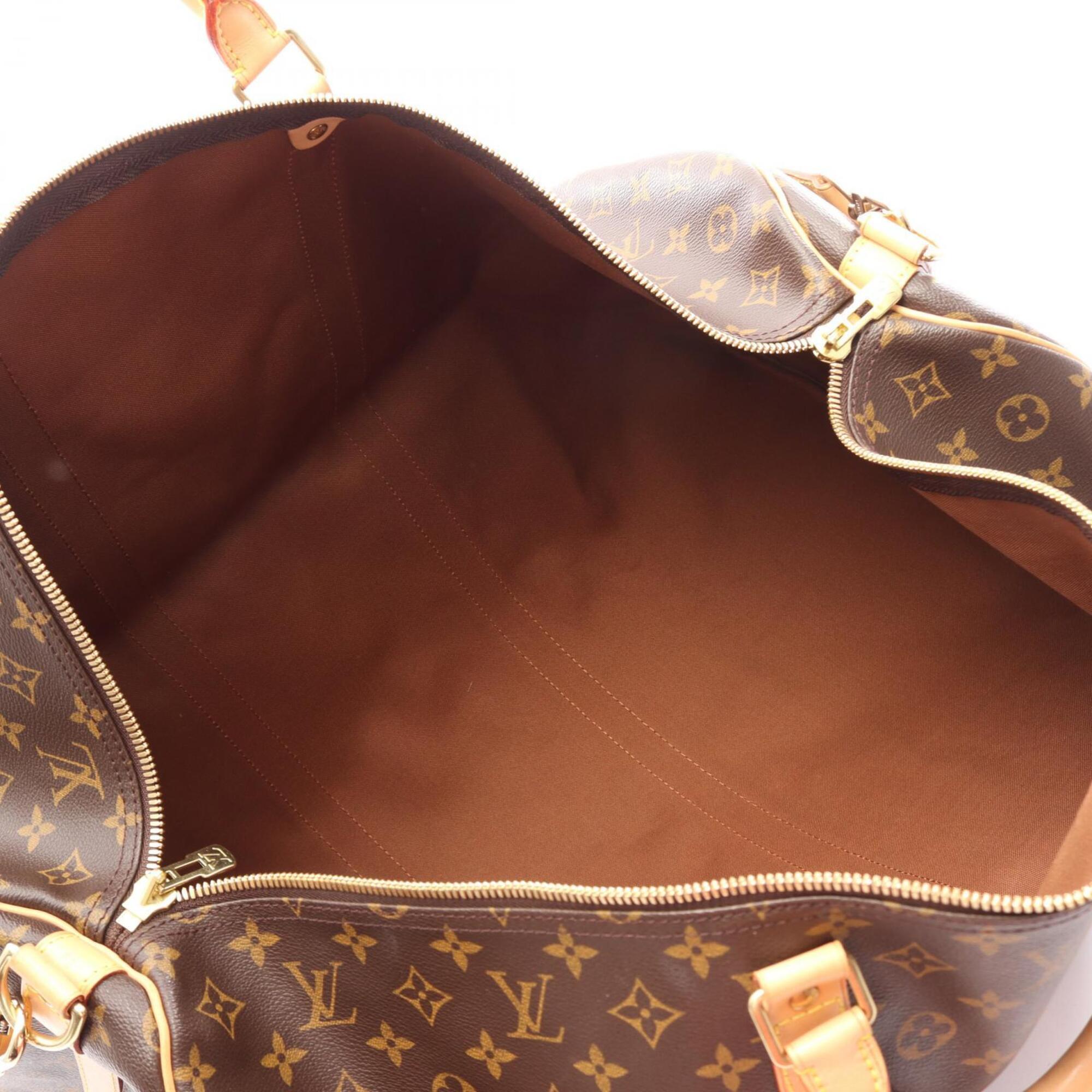 Louis Vuitton Brown Coated Canvas Pvc Monogram Leather Boston Bag Handbag (Pre-Owned)