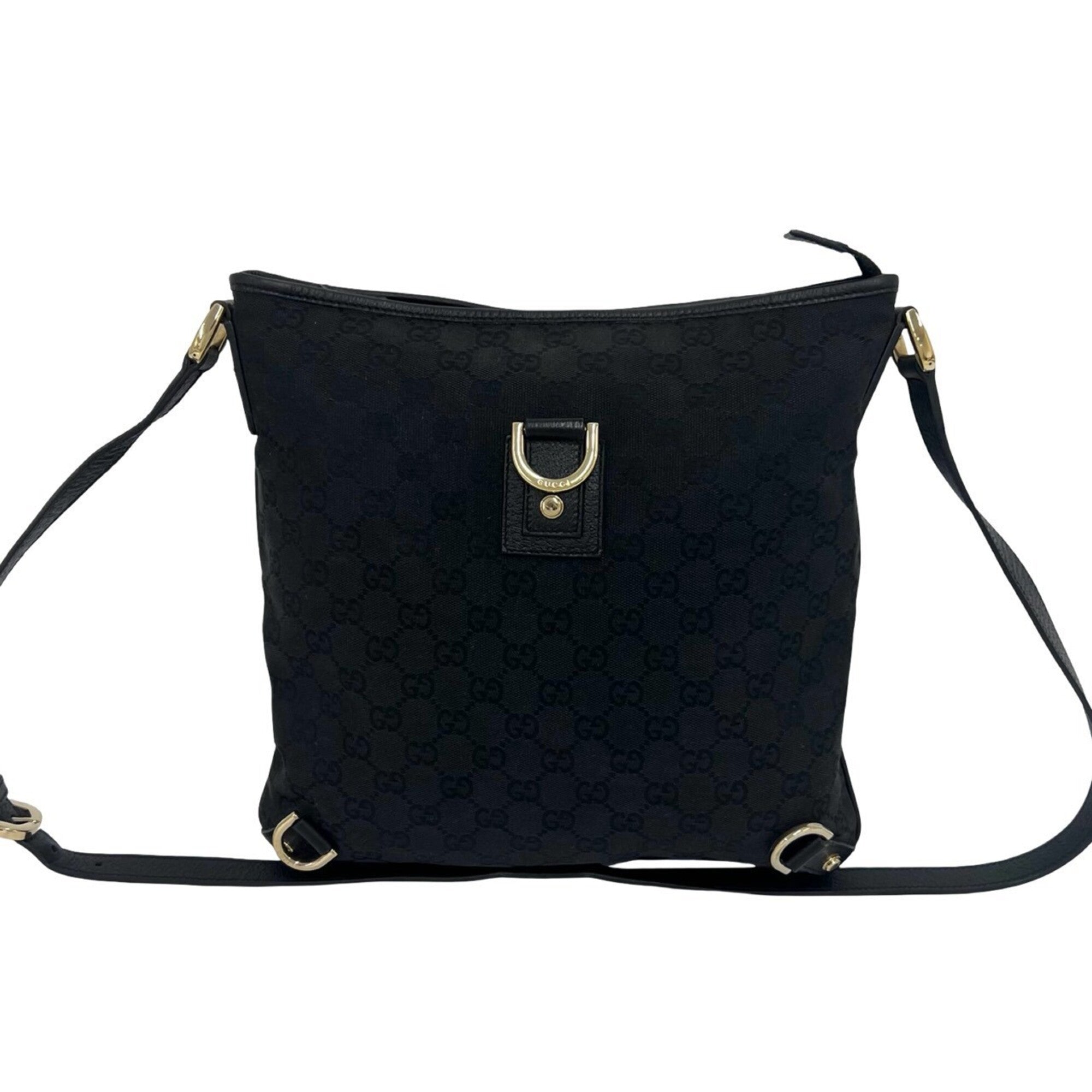 Gucci Black Canvas Shoulder Bag (Pre-Owned)