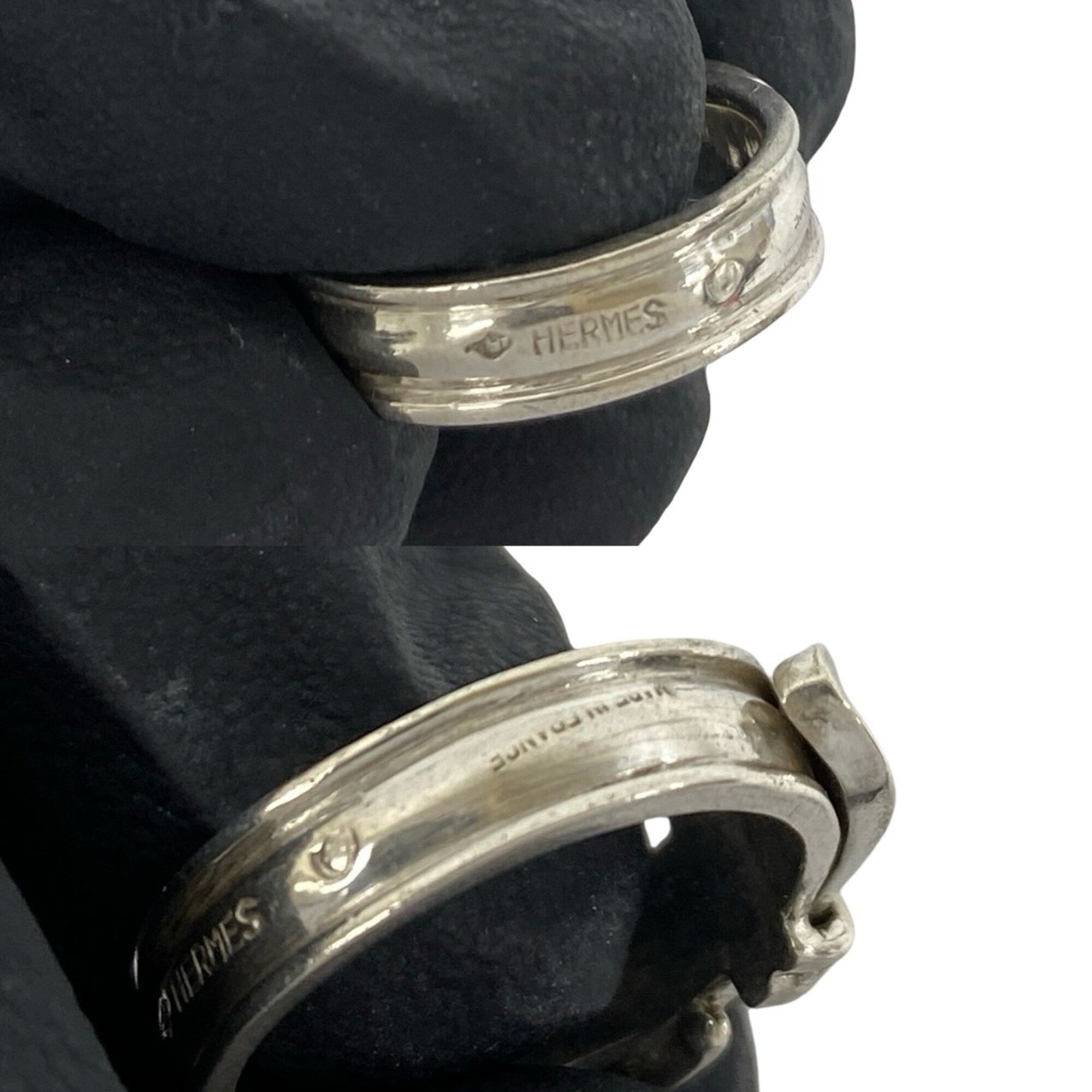Hermes Silver Silver 925 Band Ring (Pre-Owned)