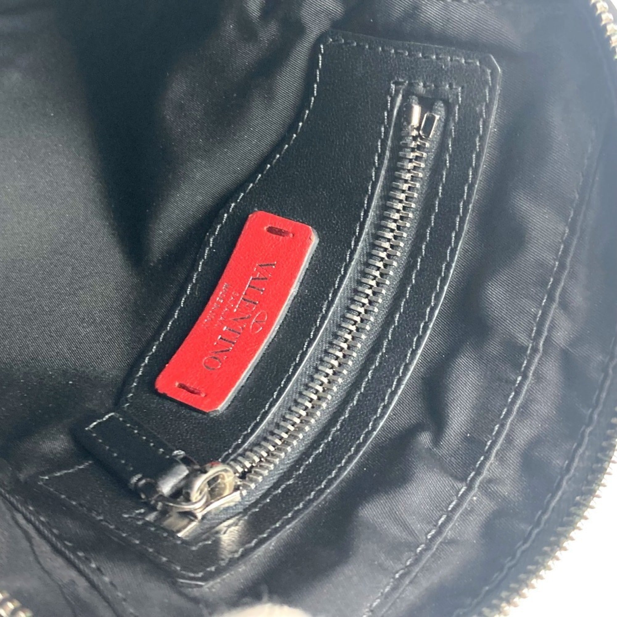 Valentino Black White Nylon Pochette Shoulder Bag (Pre-Owned)