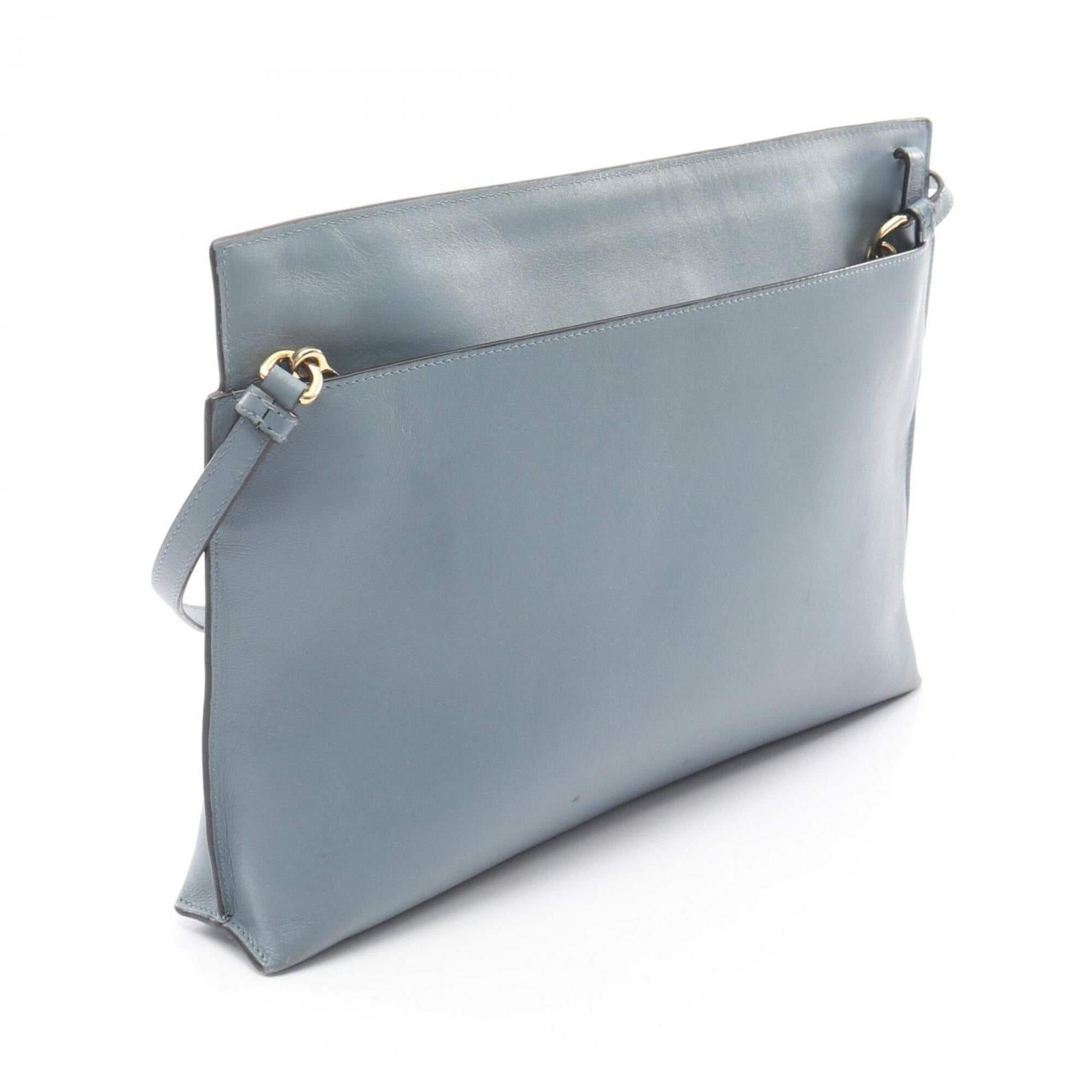 Loewe Blue Leather Handbag Pouch Shoulder Bag (Pre-Owned)