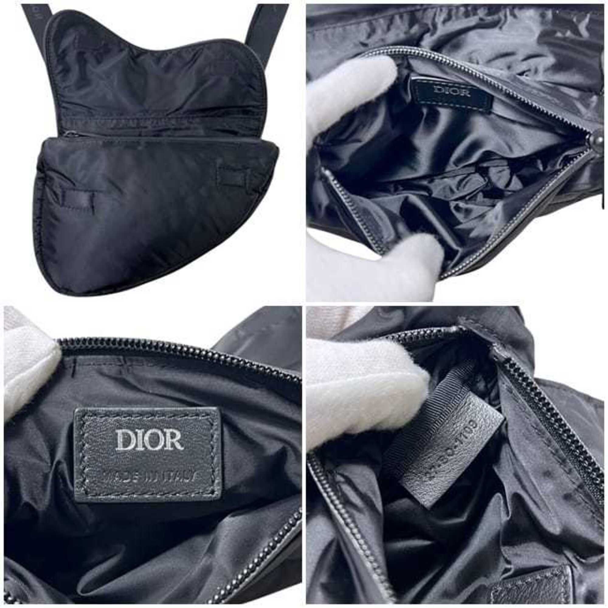 Christian Dior Black Nylon Saddle Bag Shoulder Bag Sling Bag (Pre-Owned)
