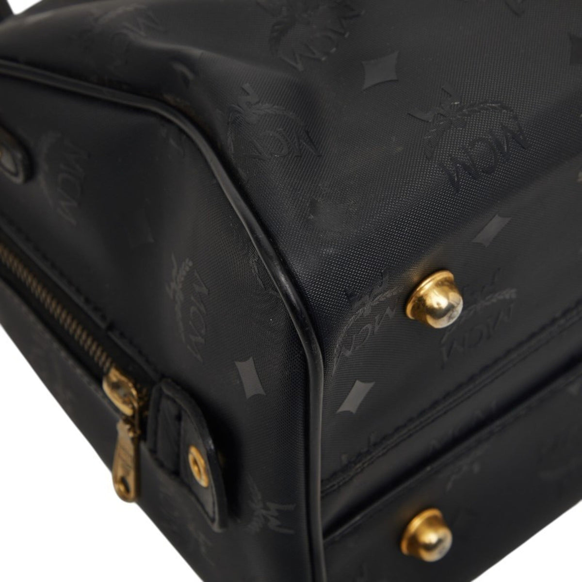 Mcm Black Nylon Leather Handbag Shoulder Bag (Pre-Owned)