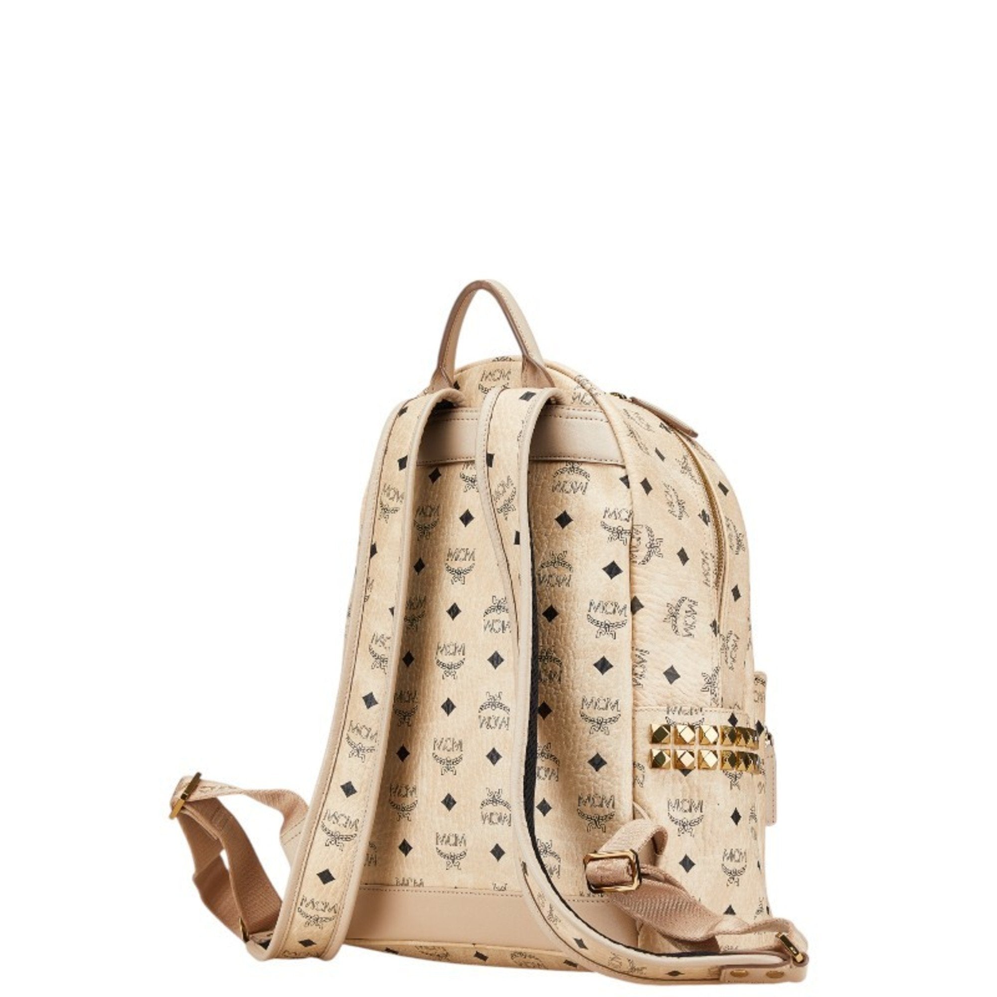 Mcm Beige Pvc Leather Backpack (Pre-Owned)