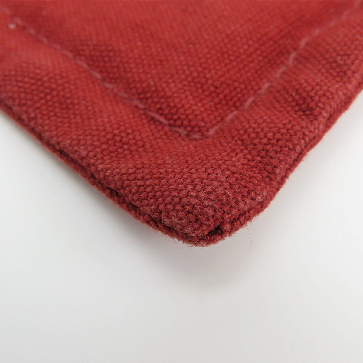Hermes Bordeaux Cotton Leather Pouch (Pre-Owned)