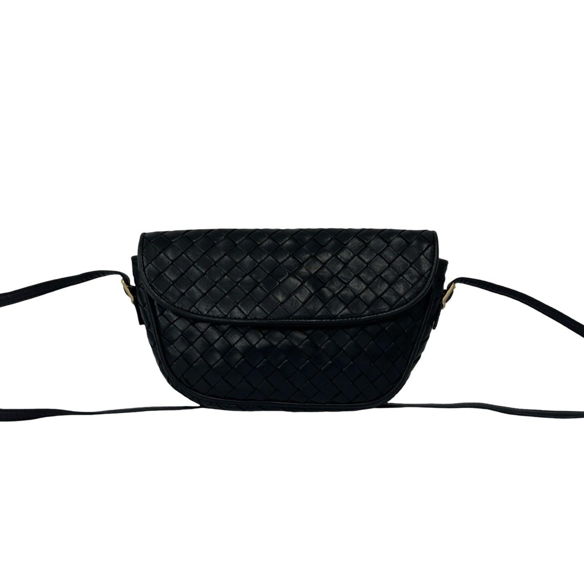 Bottega Veneta Black Leather Pochette Shoulder Bag (Pre-Owned)