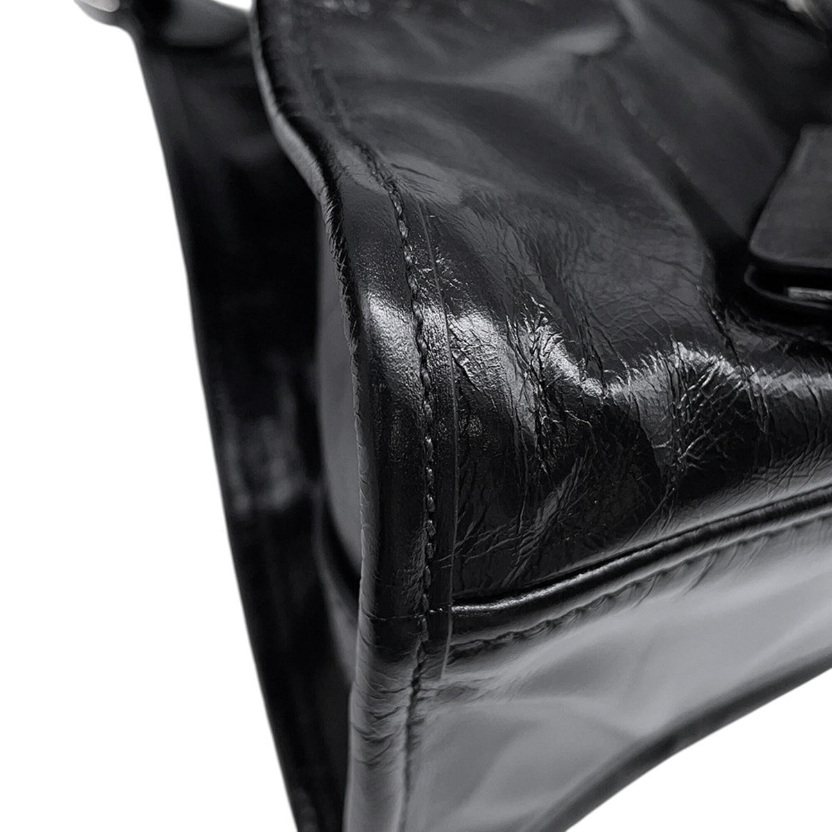 Prada Black Leather Handbag Shoulder Bag (Pre-Owned)