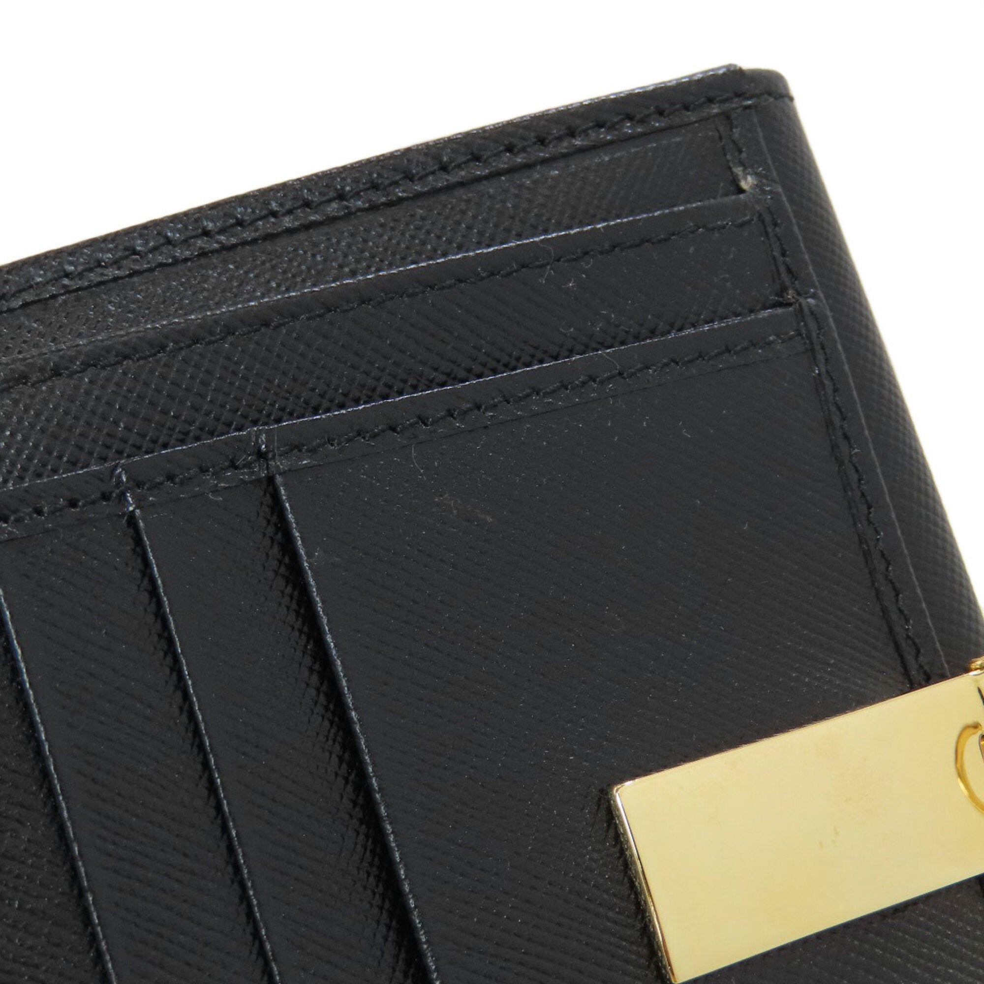 Salvatore Ferragamo Black Leather Wallet (Bi-Fold) (Pre-Owned)
