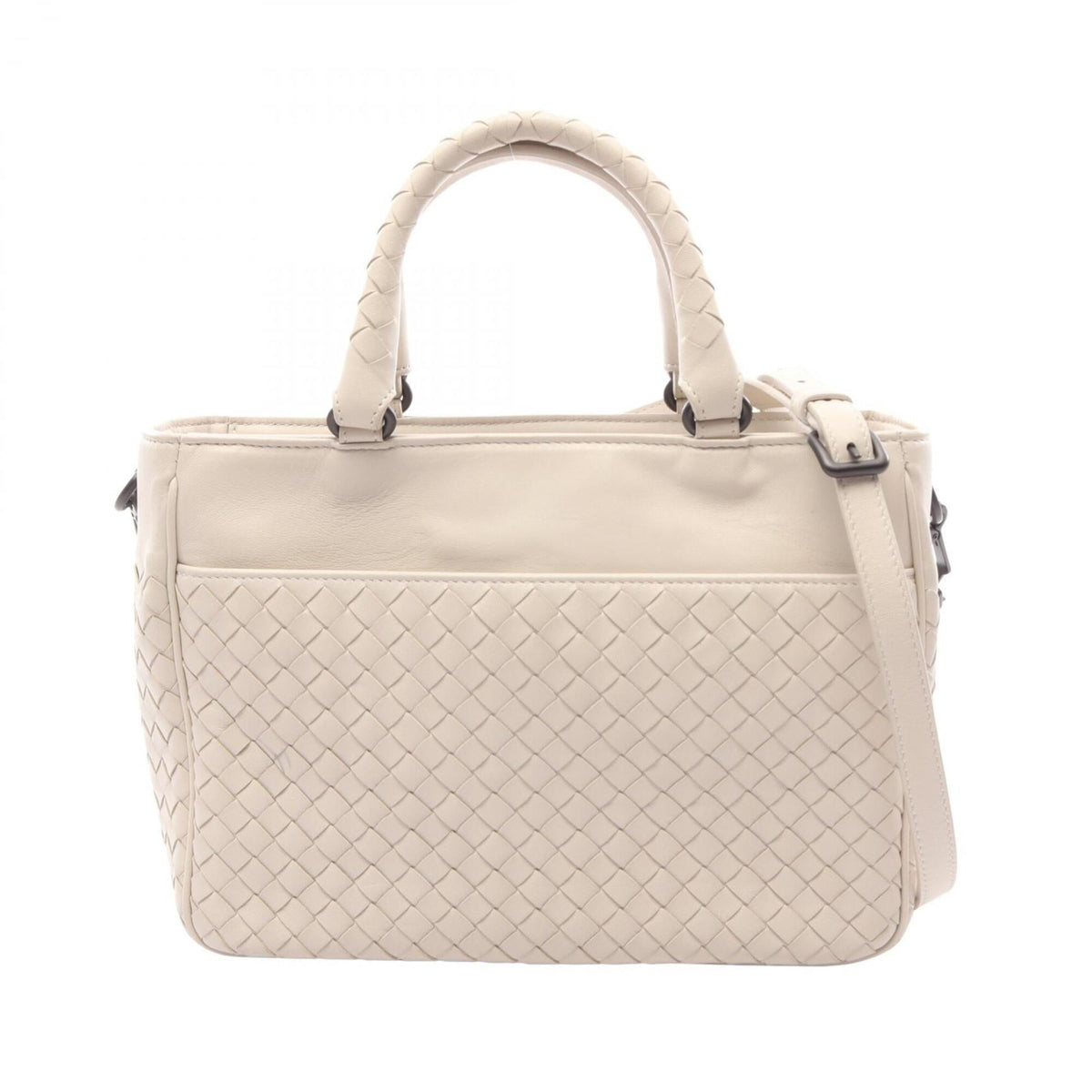 Bottega Veneta White Leather Handbag (Pre-Owned)