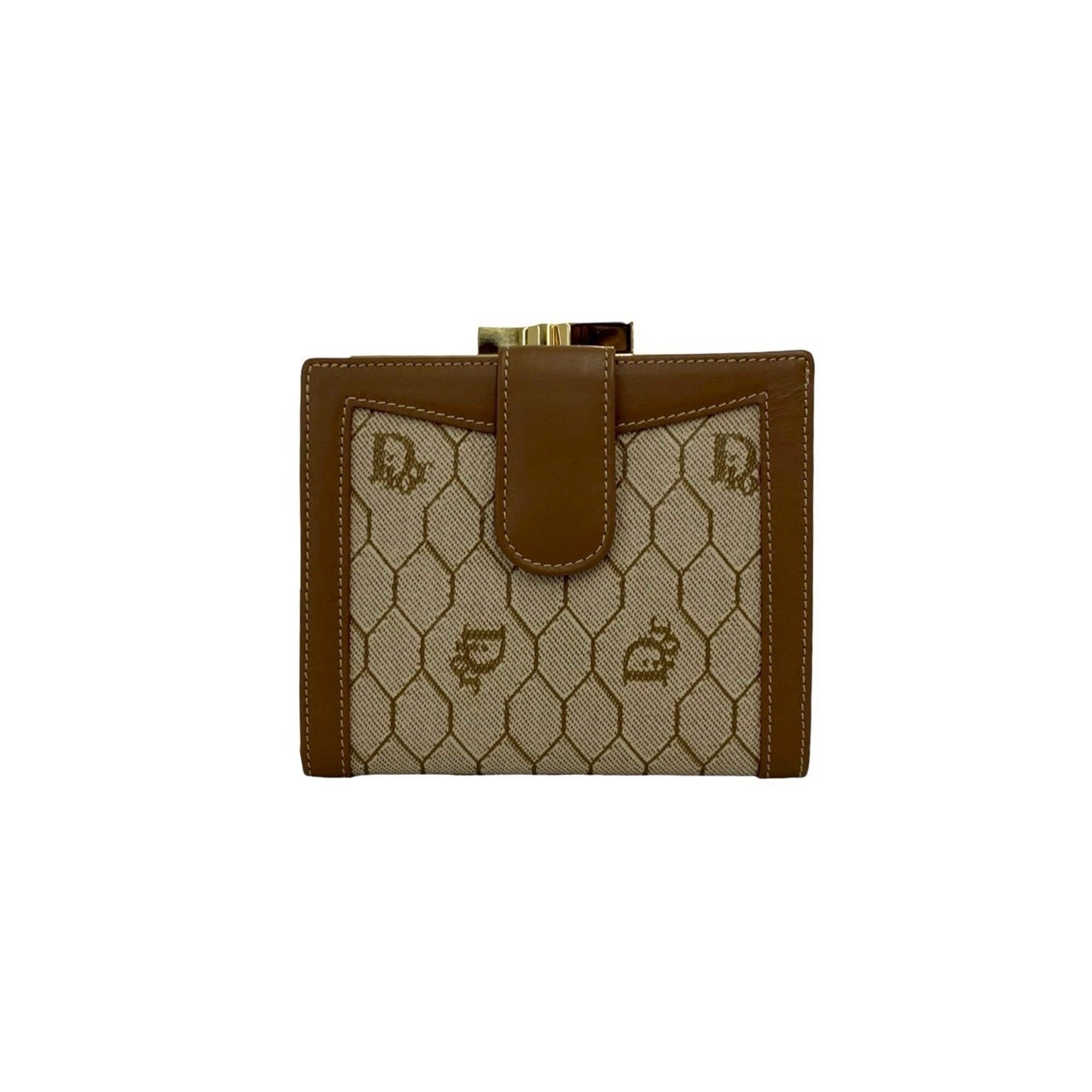Christian Dior Brown Leather Pvc Wallet (Bi-Fold) (Pre-Owned)