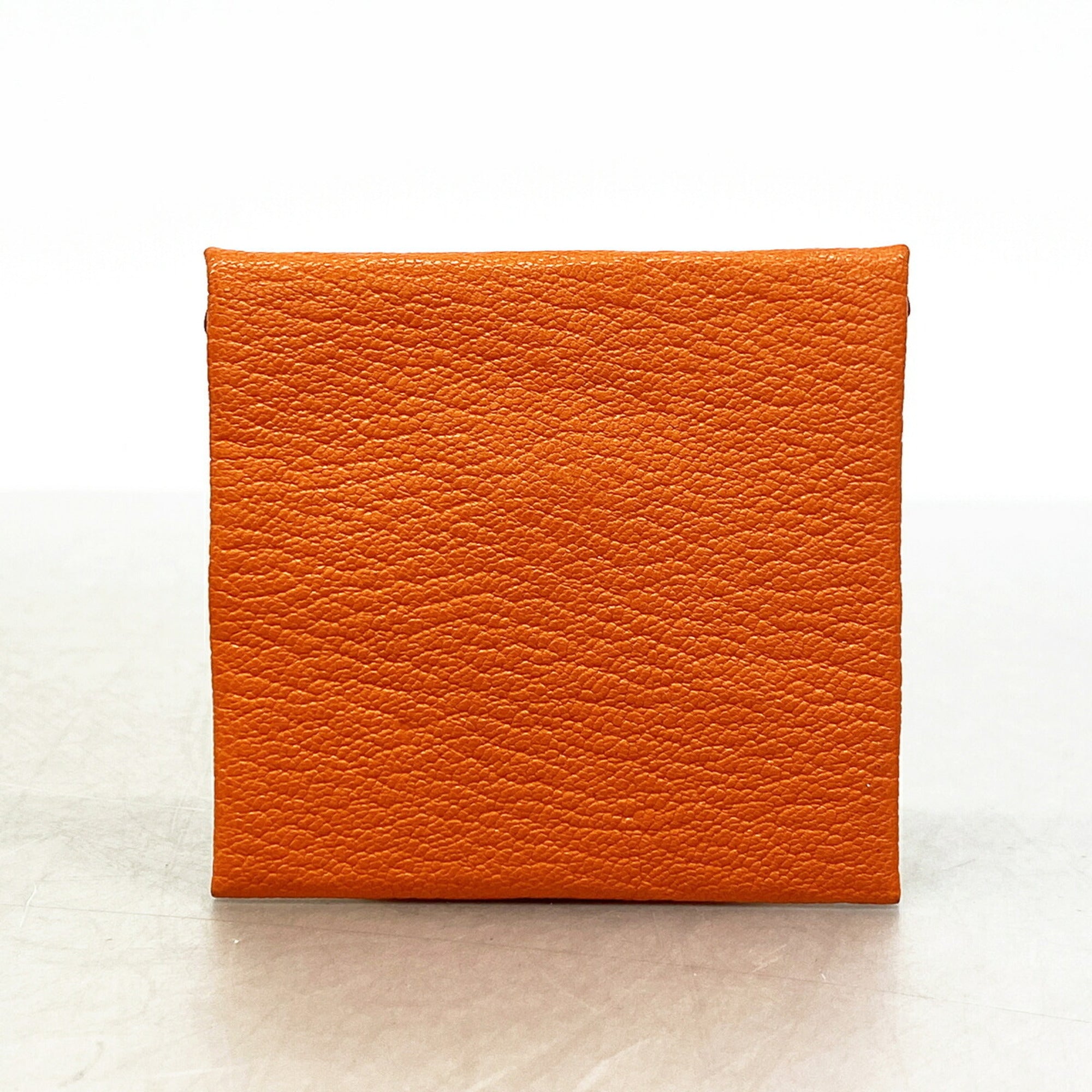 Hermes Orange Poppy Chevre Myzore Leather Coin Purse/Coin Case (Pre-Owned)