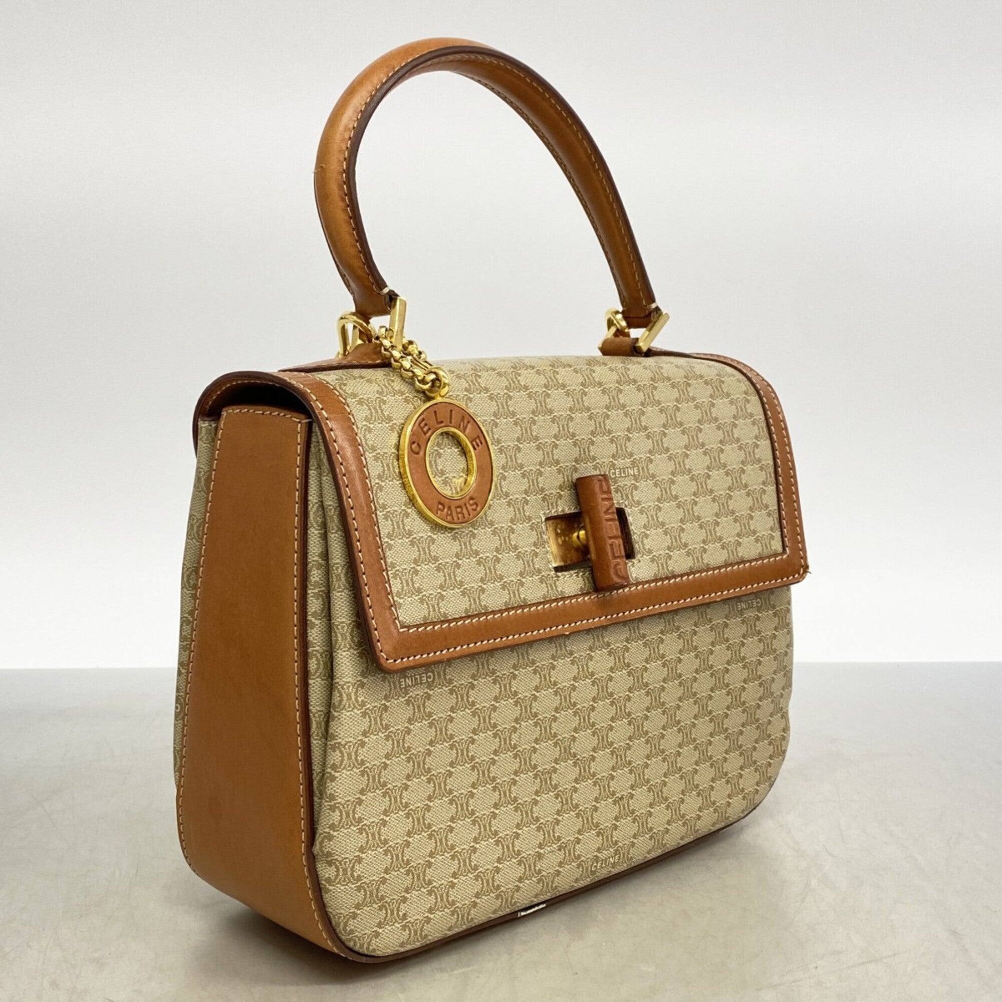 Celine Beige Brown Pvc Handbag (Pre-Owned)