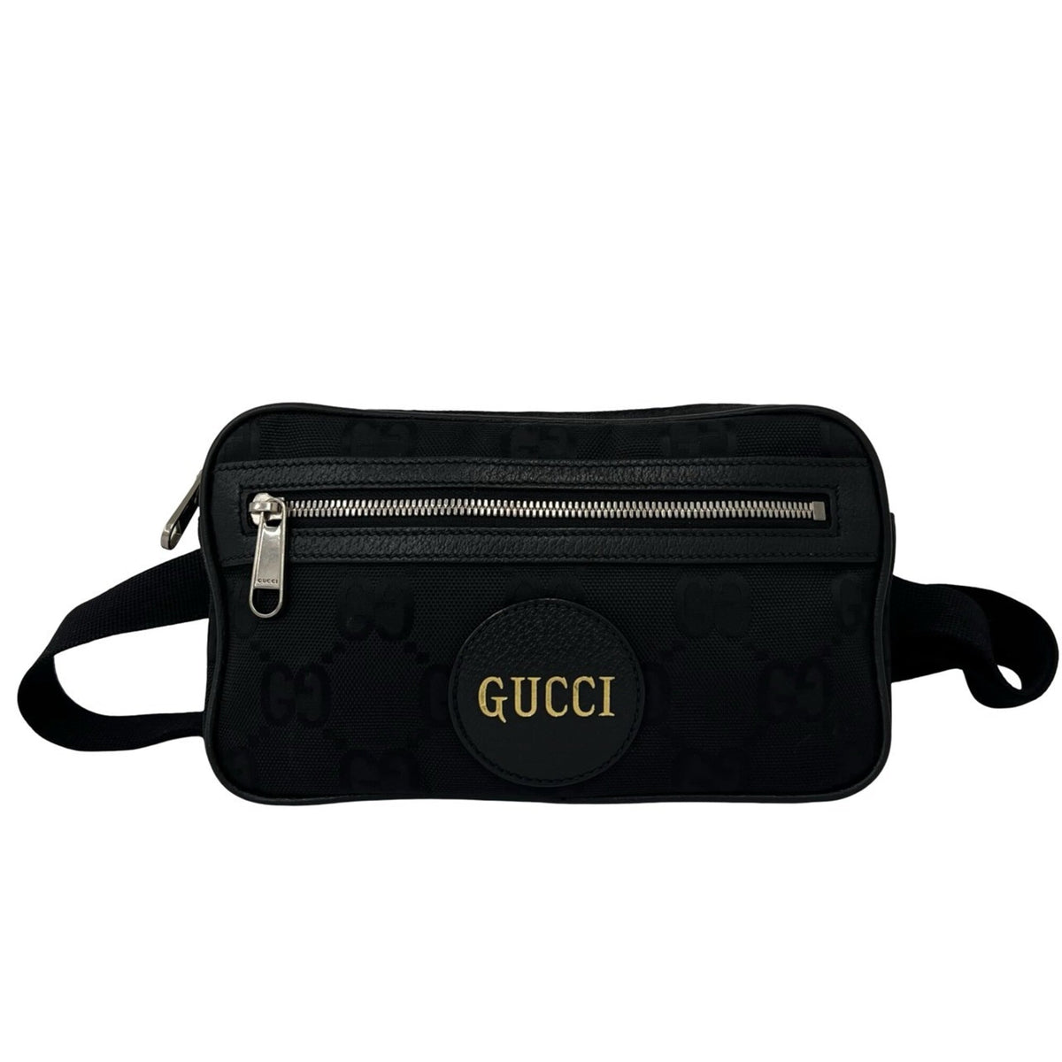 Gucci Black Nylon Leather Pochette Shoulder Bag Sling Bag (Pre-Owned)