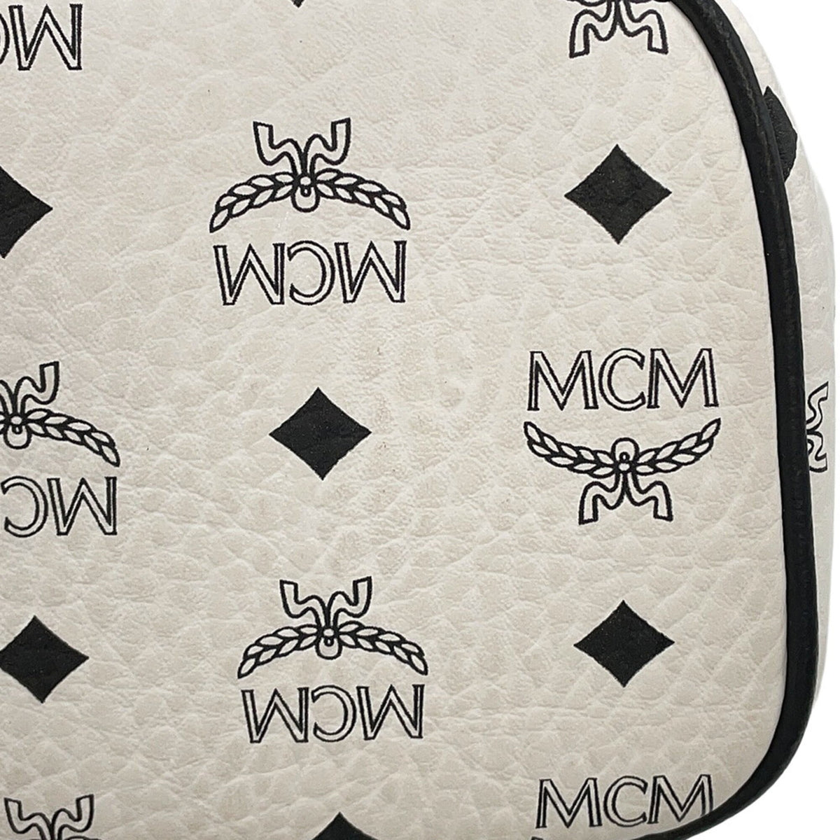 Mcm Visetos Black White Leather Backpack (Pre-Owned)