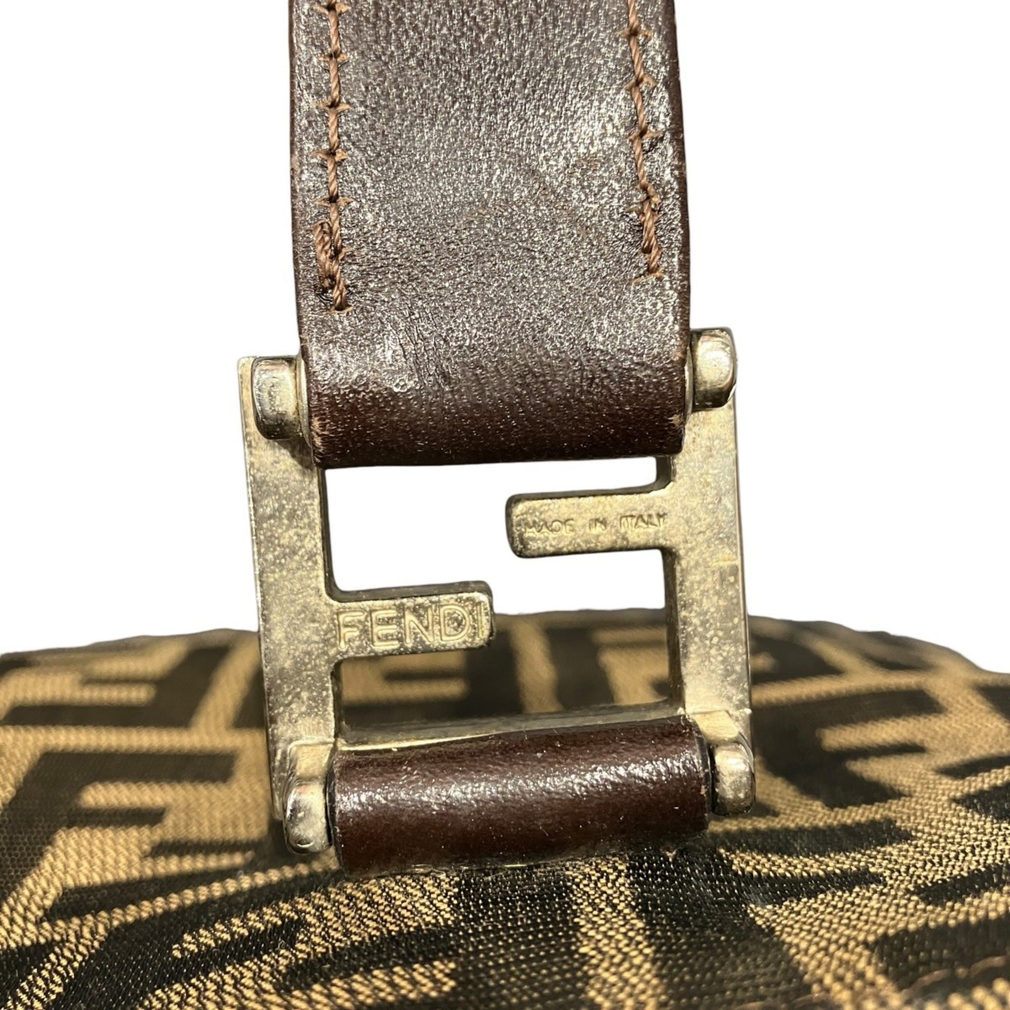 Fendi Brown Nylon Leather Handbag (Pre-Owned)