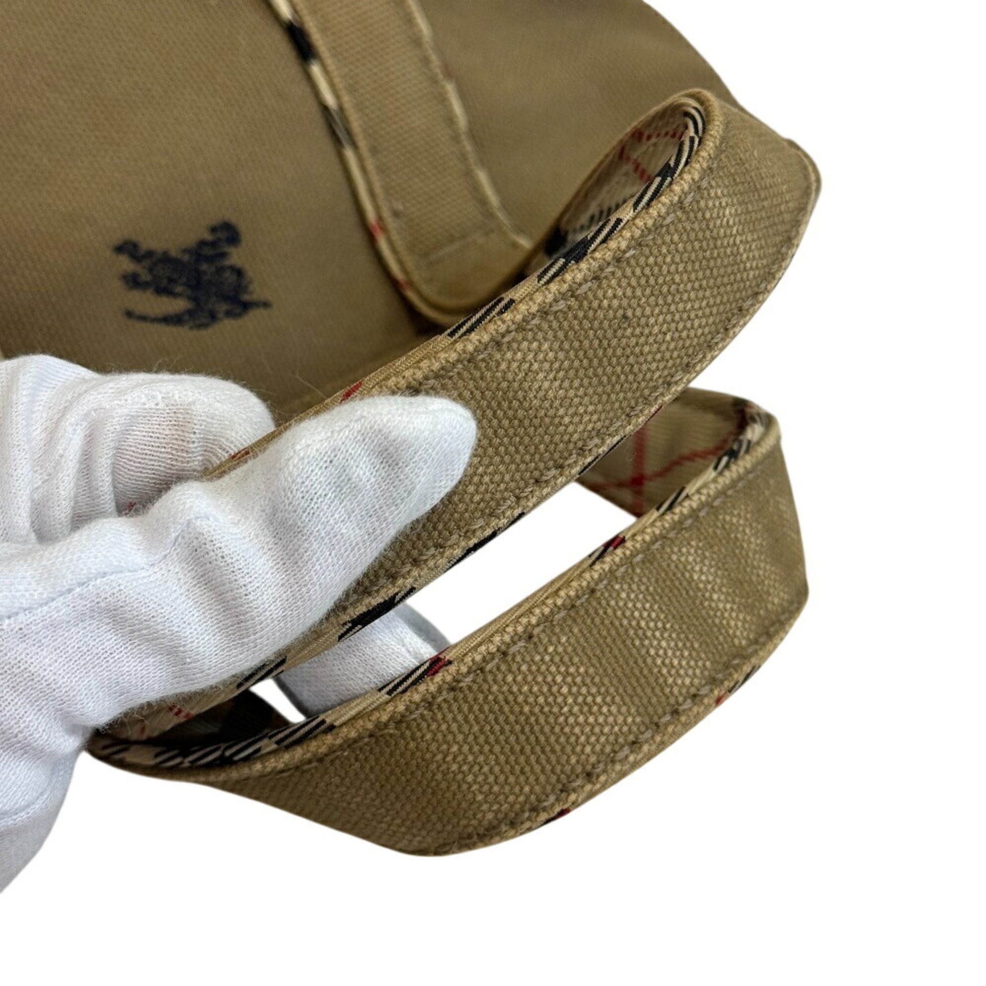 Burberry Green Khaki Canvas Handbag Tote Bag (Pre-Owned)