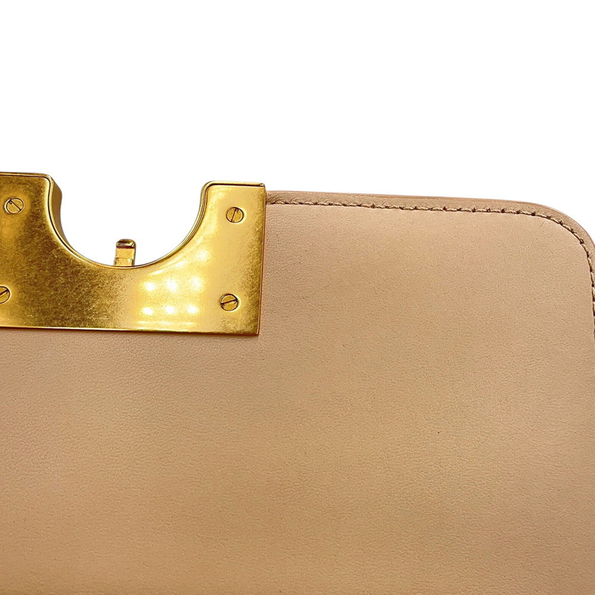 Bottega Veneta Beige Leather Handbag Shoulder Bag (Pre-Owned)