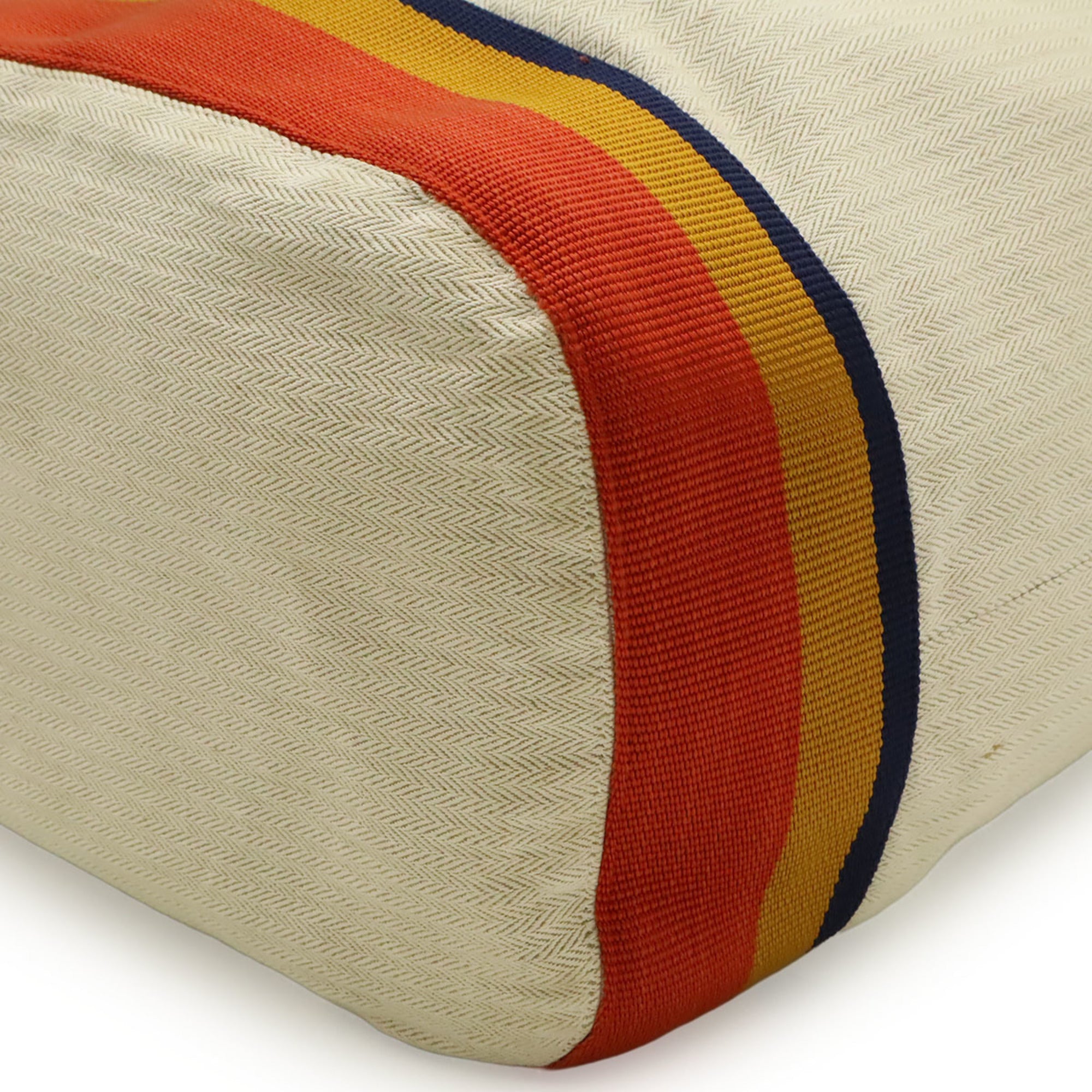 Hermes Natural Navy Orange Yellow Canvas Shoulder Bag Sling Bag (Pre-Owned)