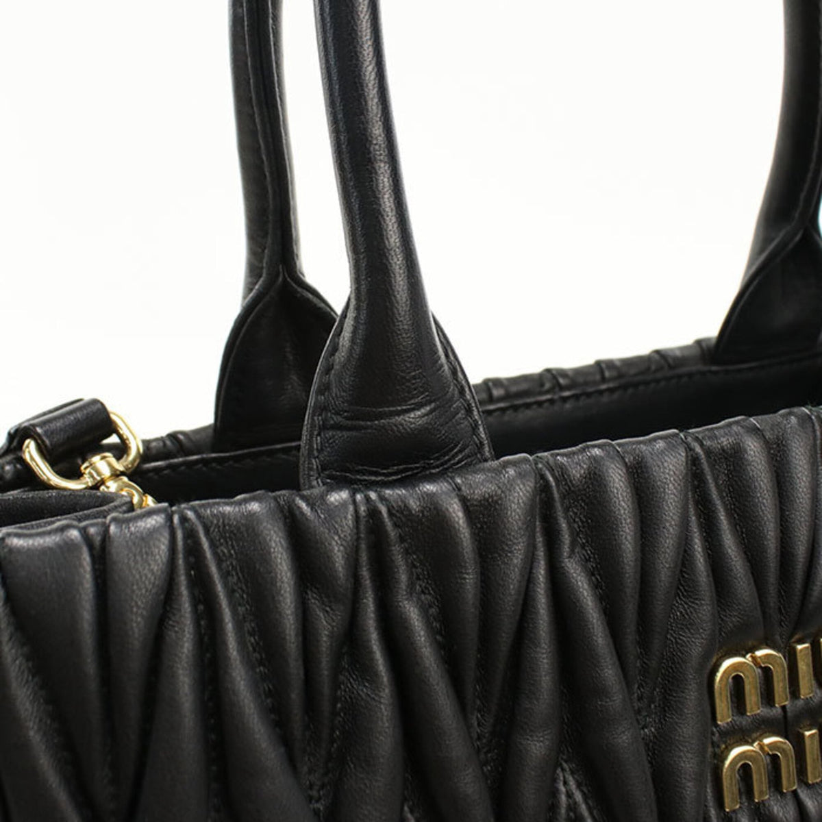 Miu Miu Black Leather Tote Bag (Pre-Owned)