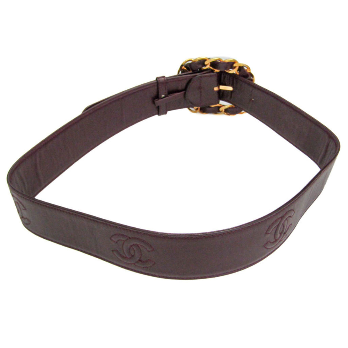 Chanel Burgundy Standard Belt (Pre-Owned)
