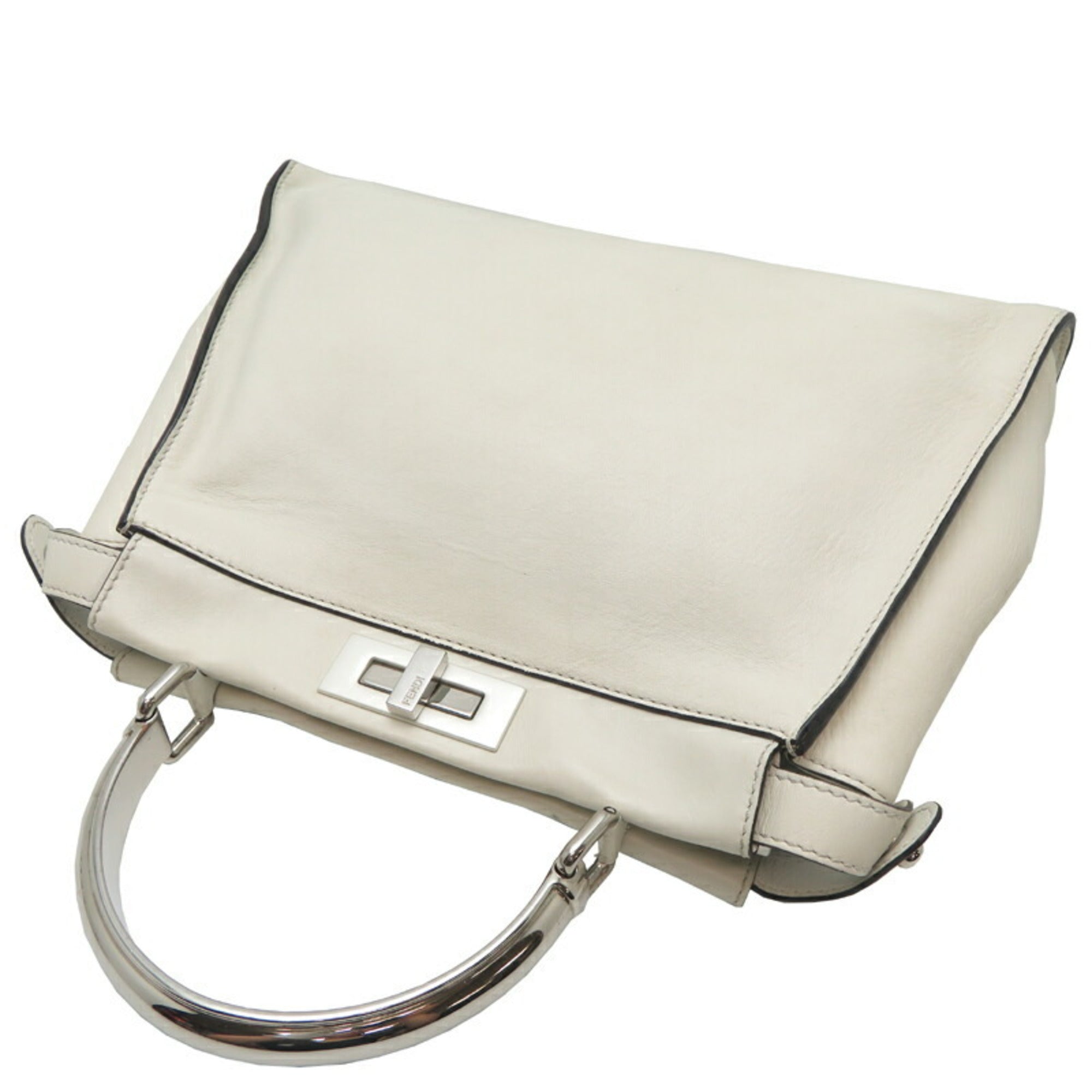 Fendi Peekaboo White Leather Handbag (Pre-Owned)