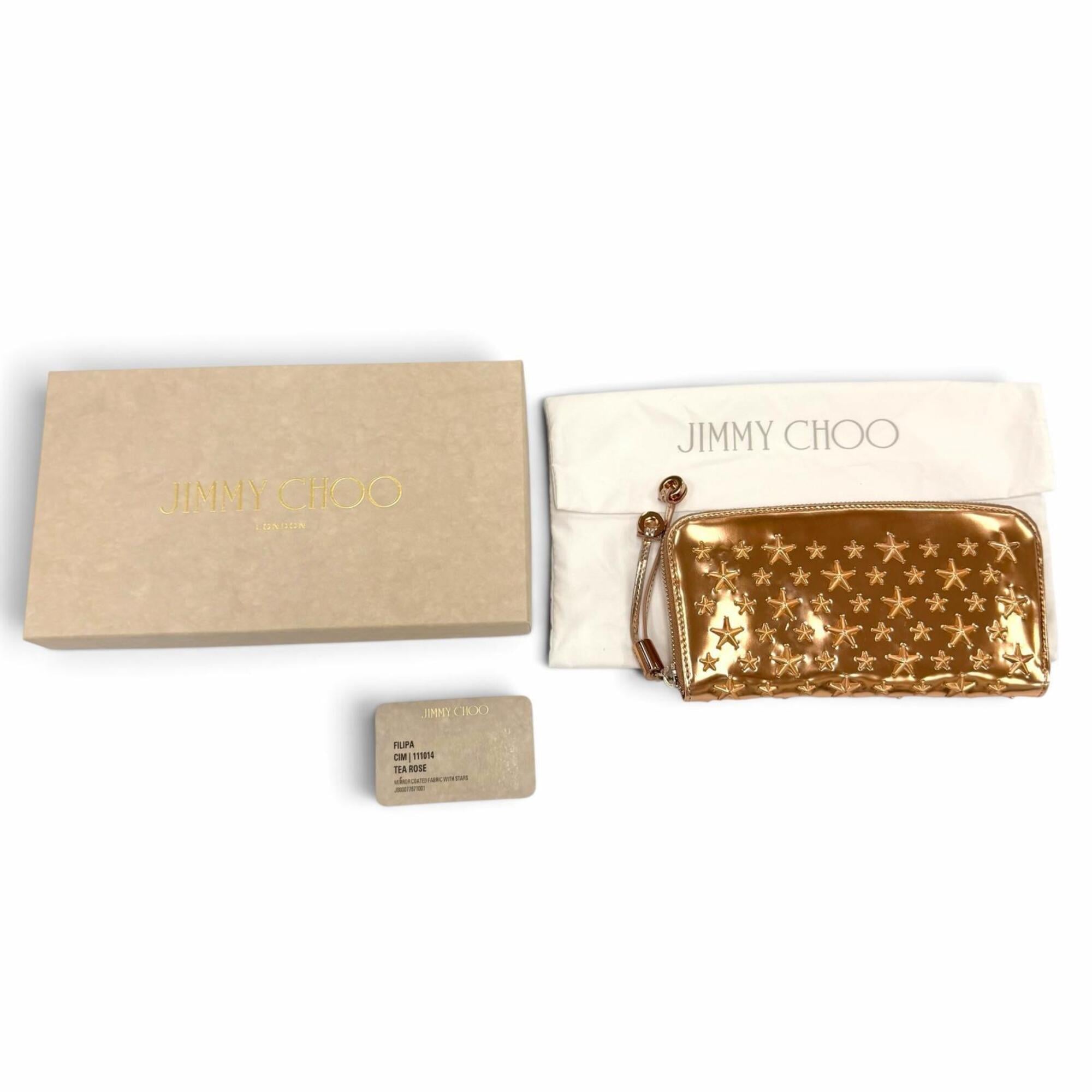 Jimmy Choo Metallic Leather Long Wallet (Bi-Fold) (Pre-Owned)