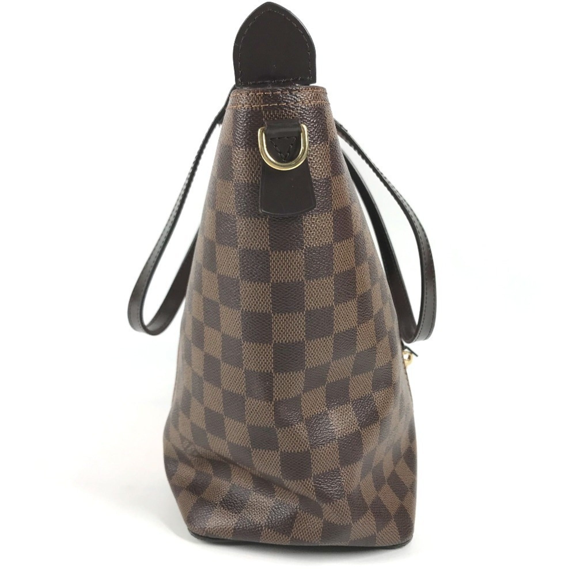 Louis Vuitton Brown Damier Canvas Galle Magnolia Pink Jersey Handbag Shoulder Bag Tote Bag (Pre-Owned)