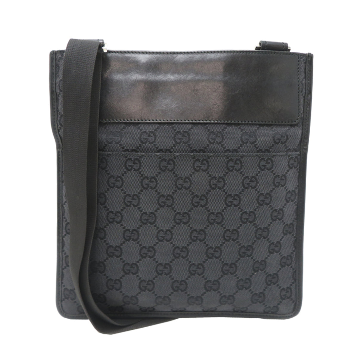 Gucci Black Gg Canvas Shoulder Bag (Pre-Owned)