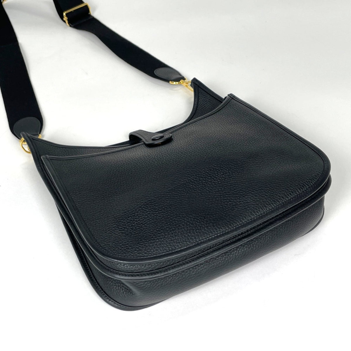 Hermes Black Taurillon Clemence Leather Shoulder Bag (Pre-Owned)