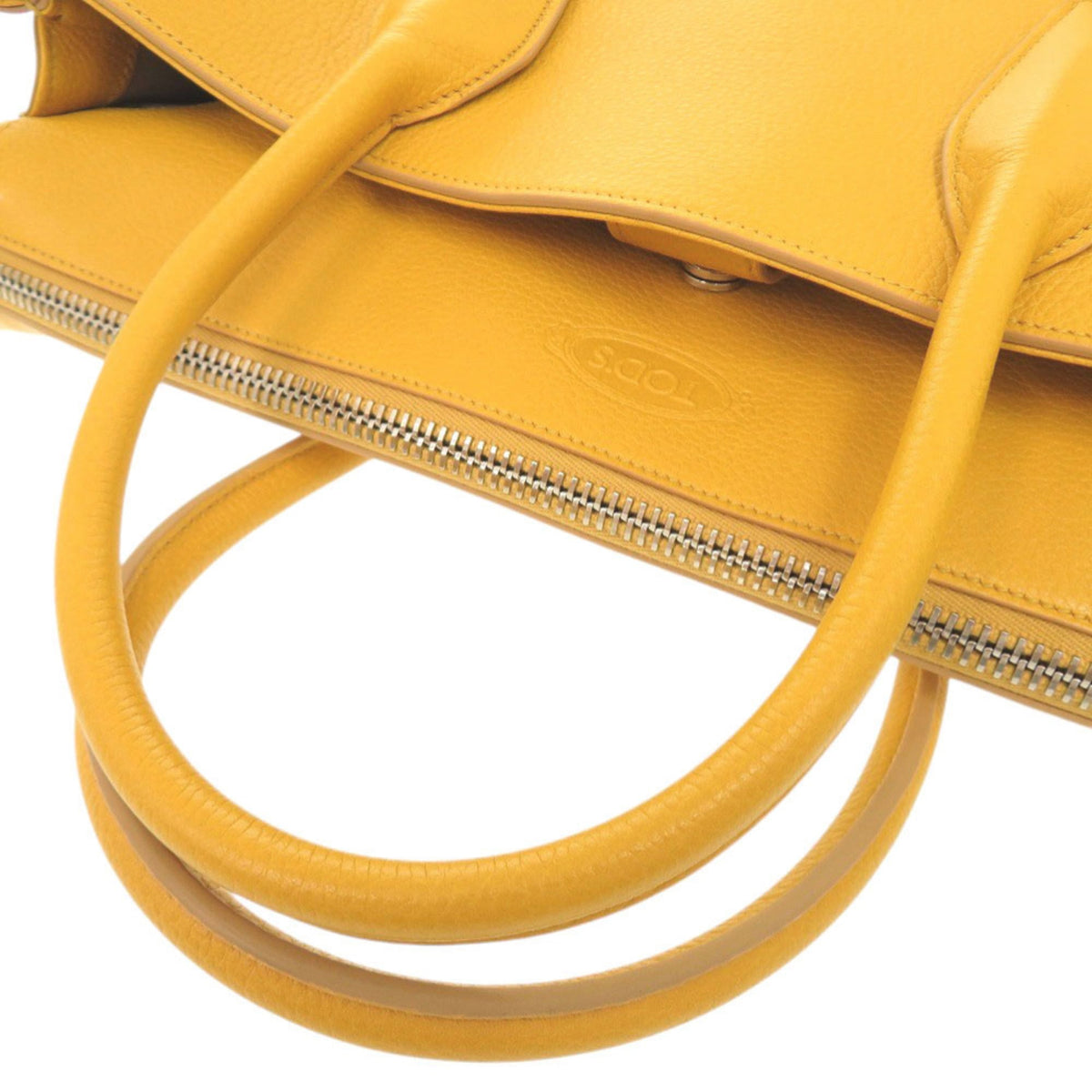 Tod's Yellow Leather Handbag Shoulder Bag (Pre-Owned)