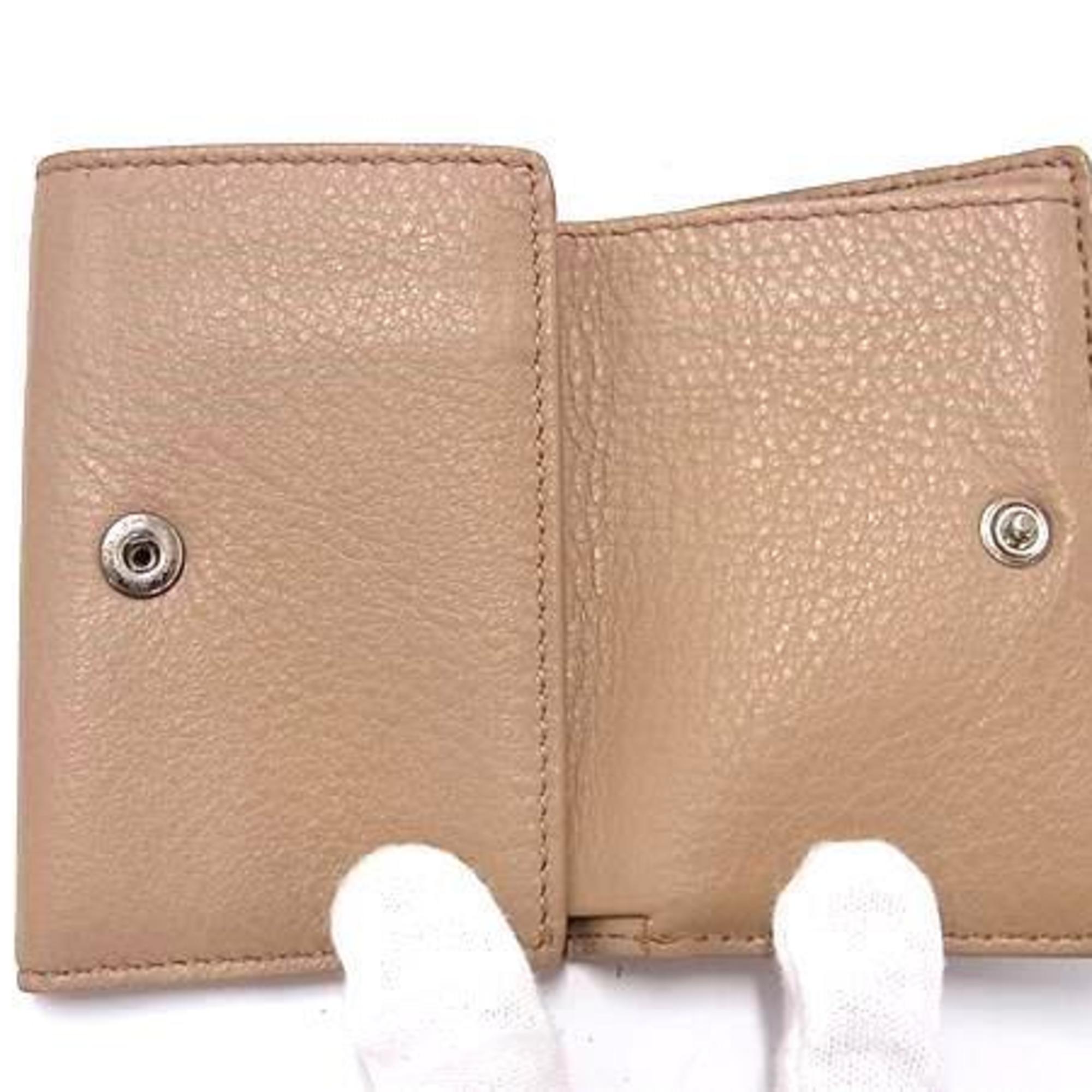 Balenciaga Beige Leather Wallet (Tri-Fold) (Pre-Owned)