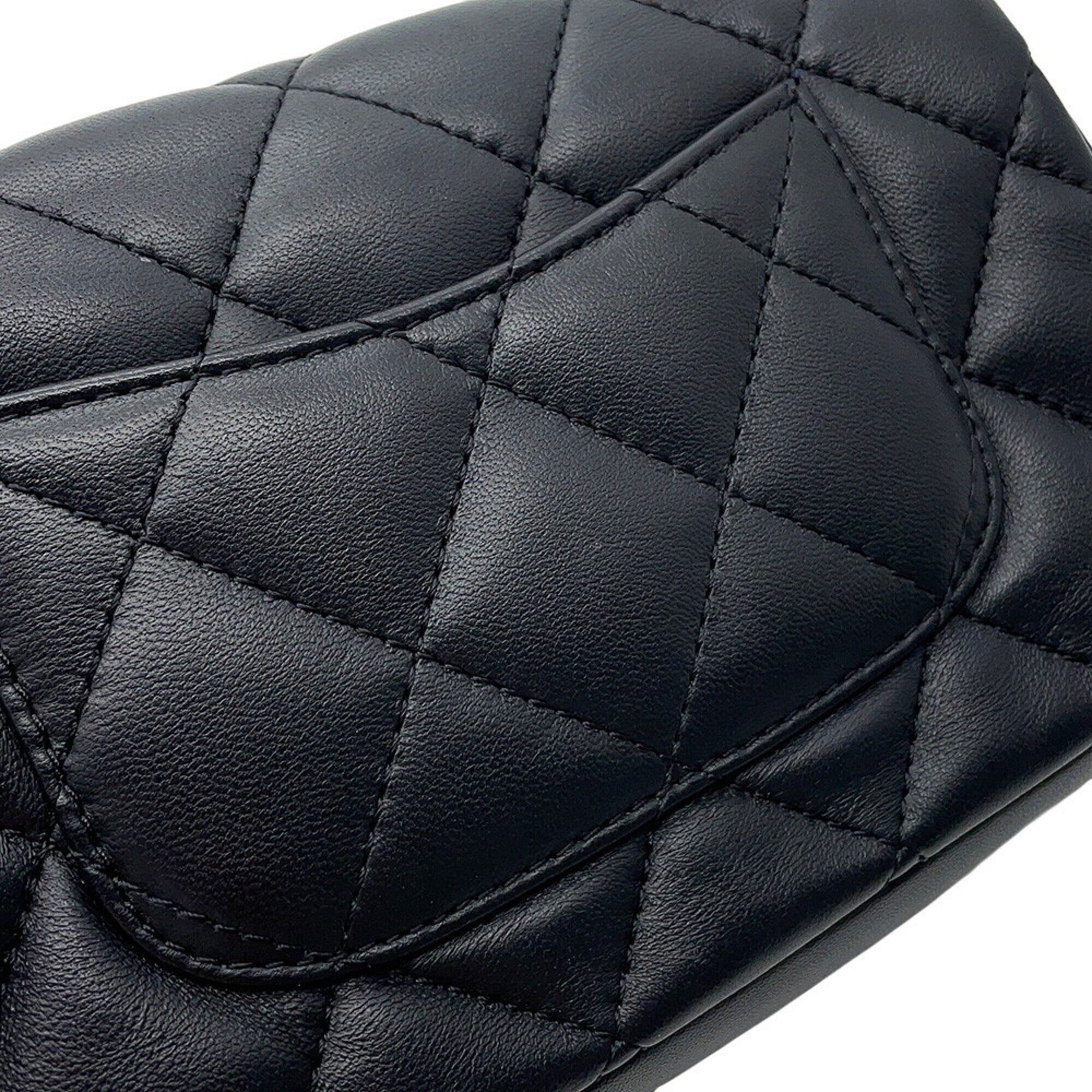 Chanel Black Leather Handbag Shoulder Bag (Pre-Owned)