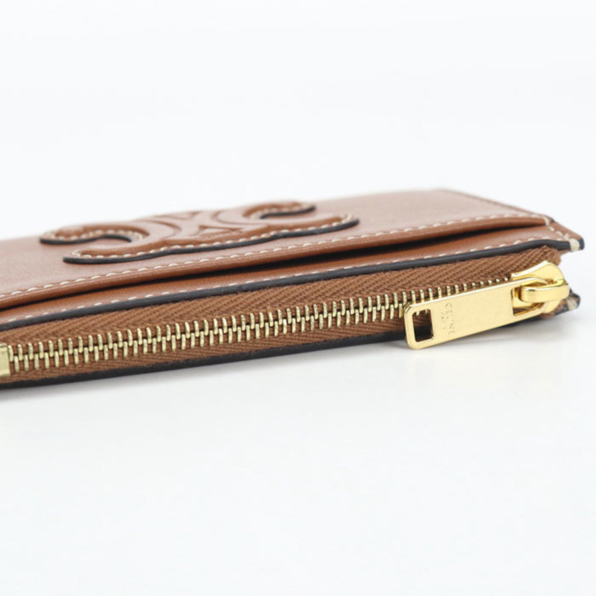 Celine Brown Leather Coin Purse/Coin Case (Pre-Owned)