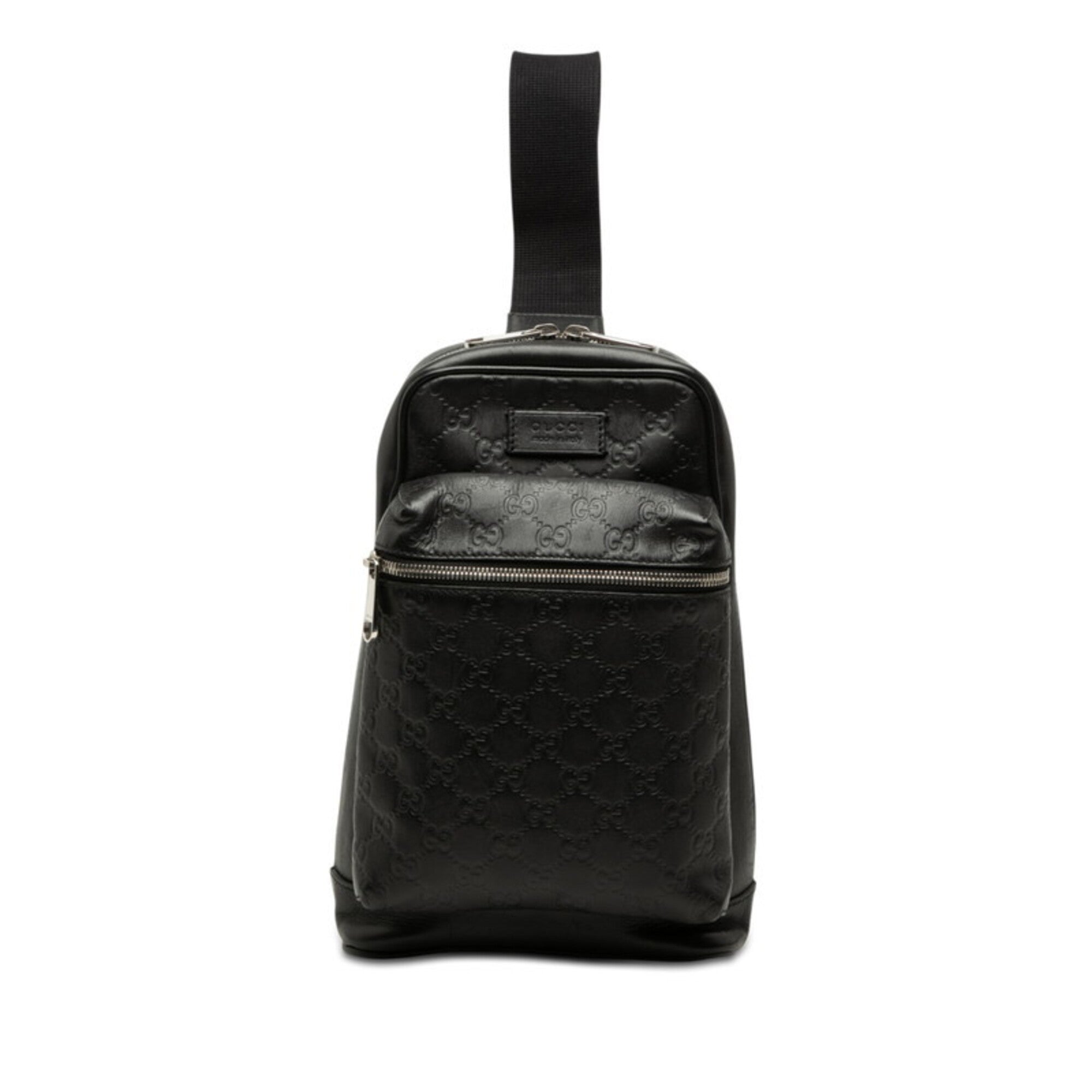Gucci Black Leather Shoulder Bag Sling Bag (Pre-Owned)