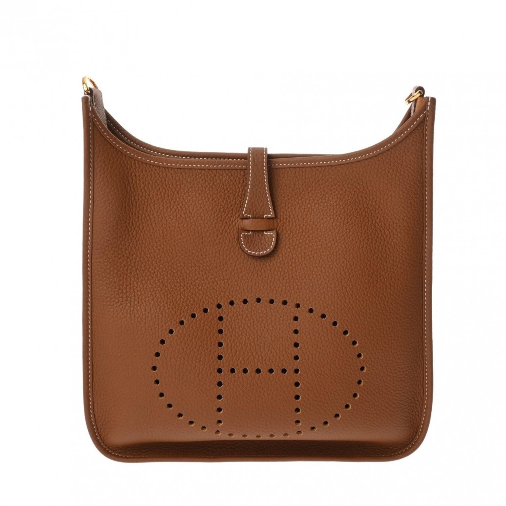 Hermes Gold Taurillon Clemence Leather Shoulder Bag (Pre-Owned)