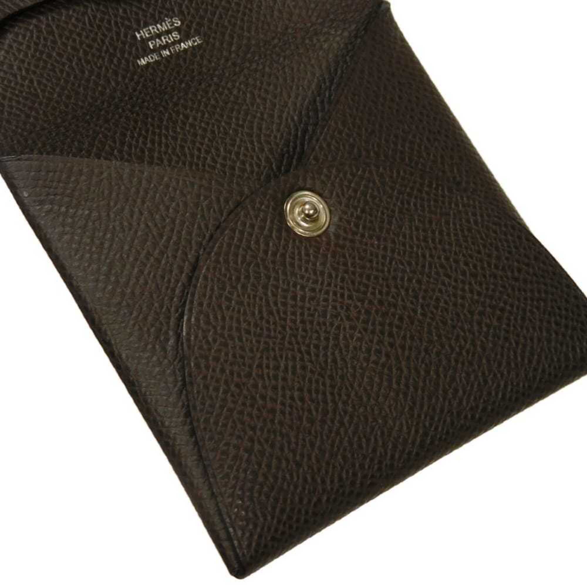 Hermes Brown Chocolat Dark Brown Epsom Leather Coin Purse/Coin Case (Pre-Owned)