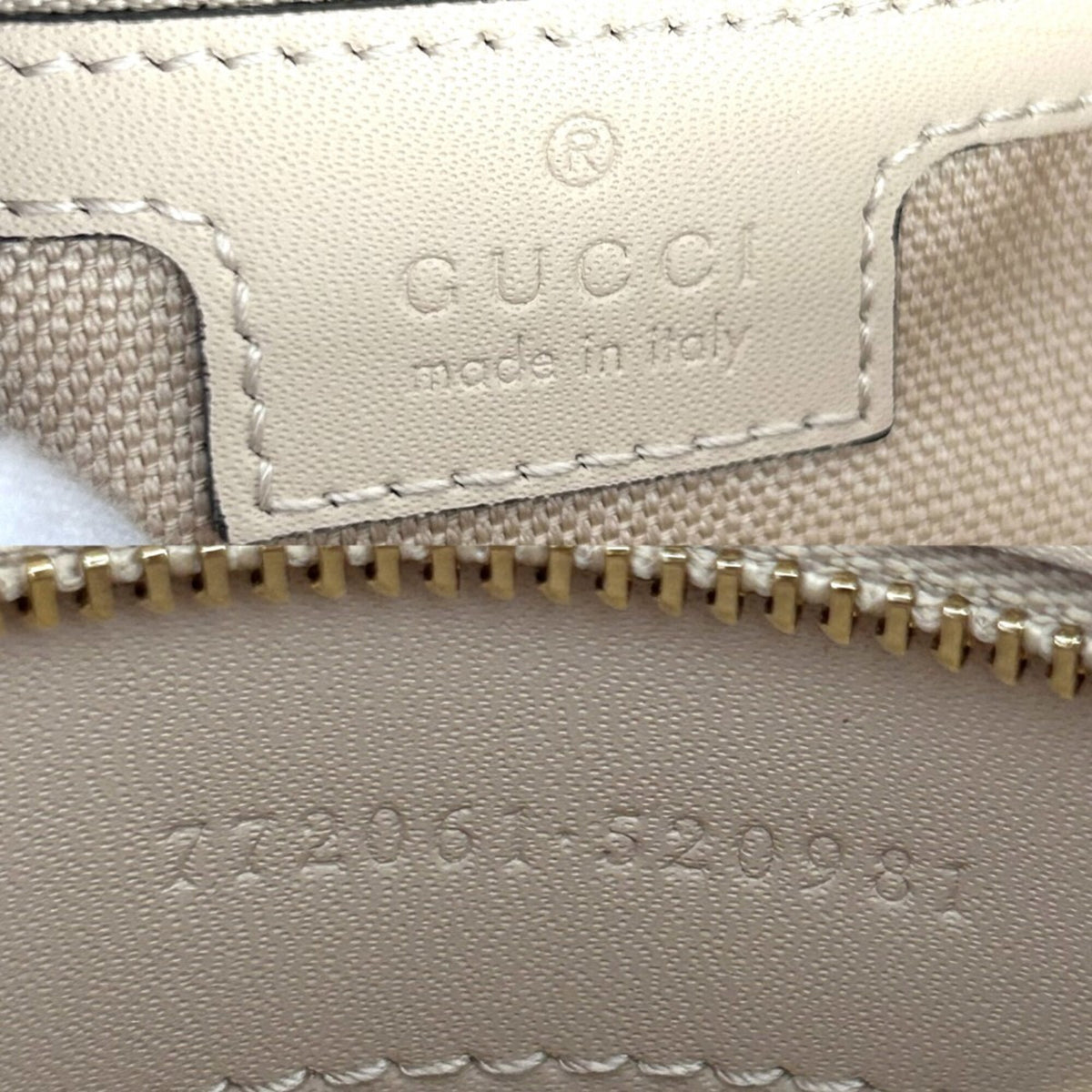 Gucci Beige White Canvas Leather Boston Bag Shoulder Bag (Pre-Owned)