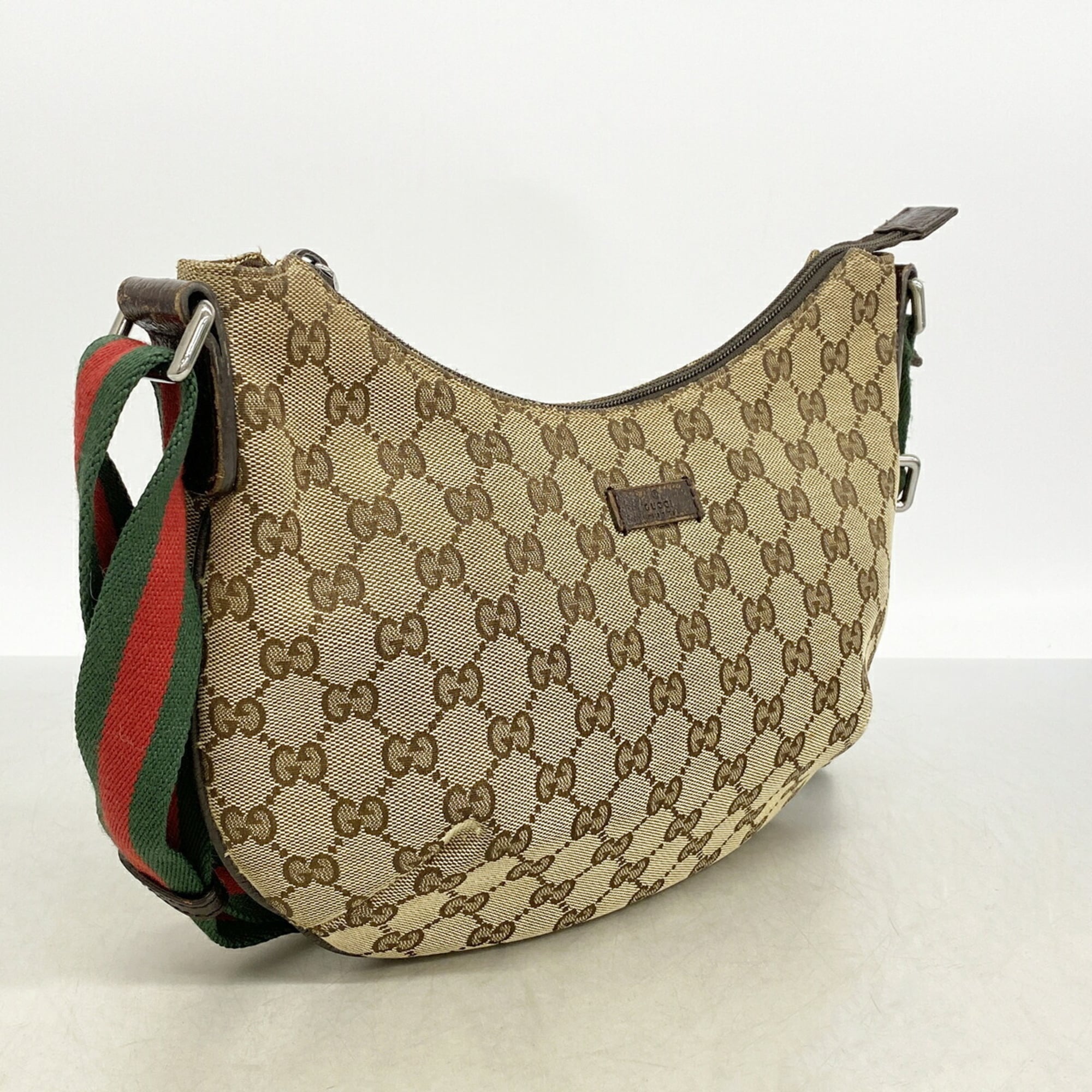 Gucci Brown Canvas Shoulder Bag (Pre-Owned)