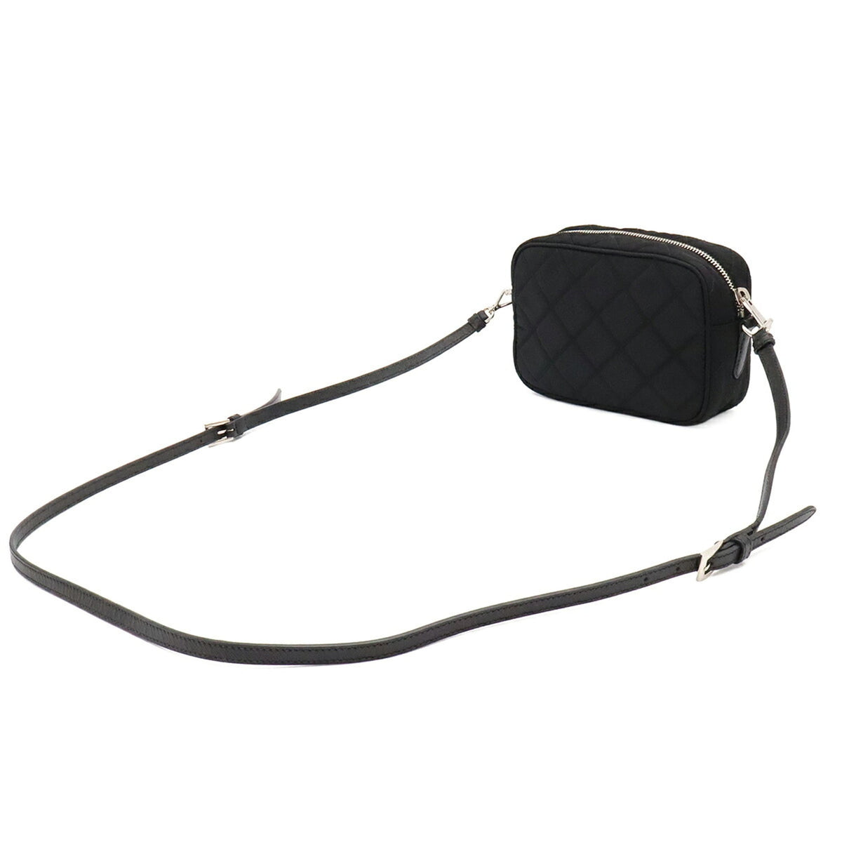 Prada Black Nero Nylon Leather Pouch Shoulder Bag (Pre-Owned)