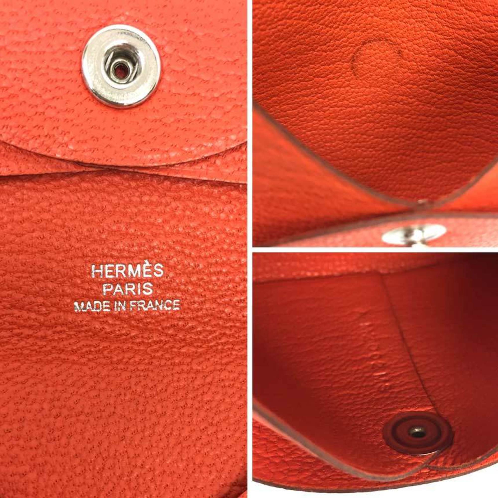 Hermes Capucine Chevre Myzore Leather Coin Purse/Coin Case (Pre-Owned)