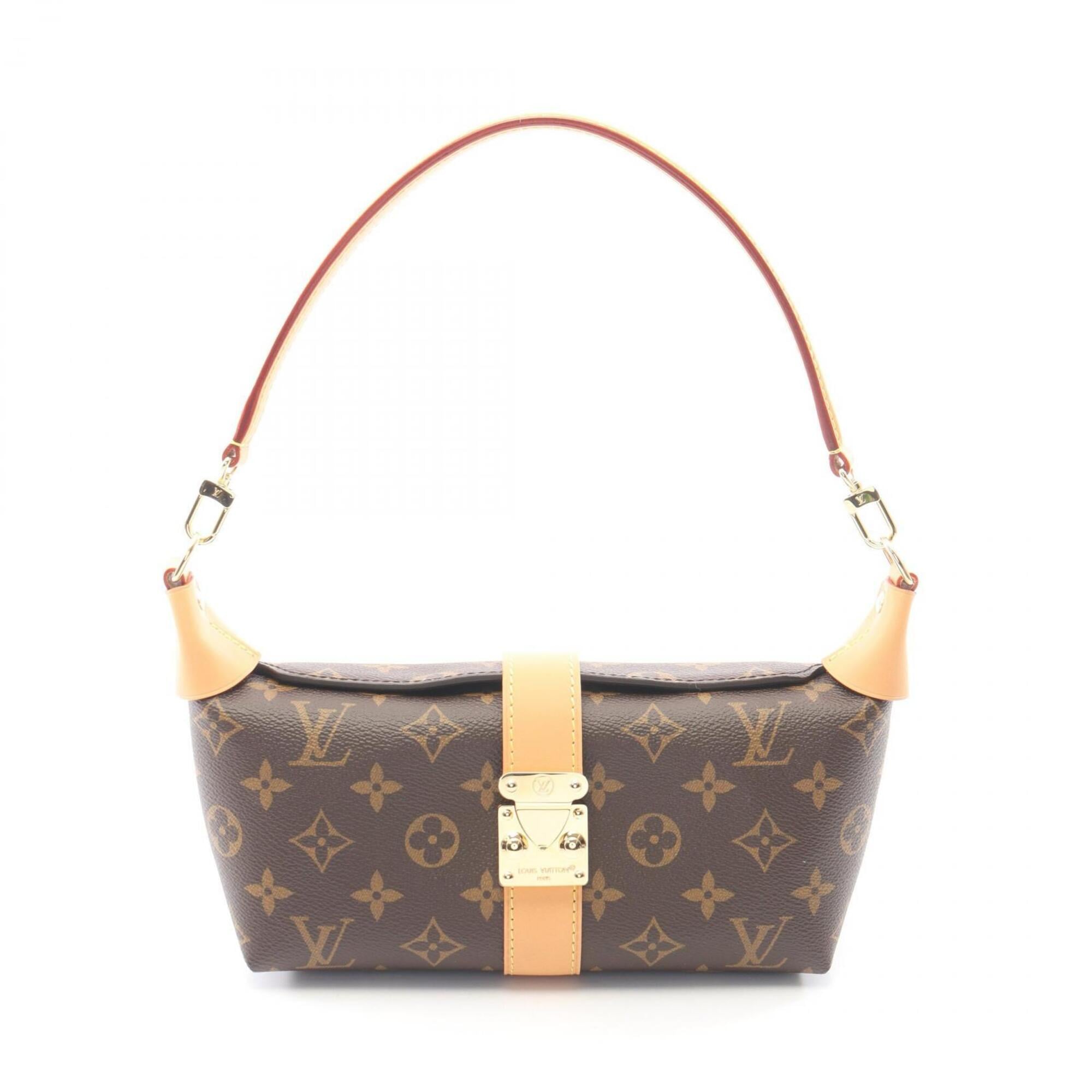 Louis Vuitton Brown Monogram Coated Canvas Leather Handbag Pochette (Pre-Owned)