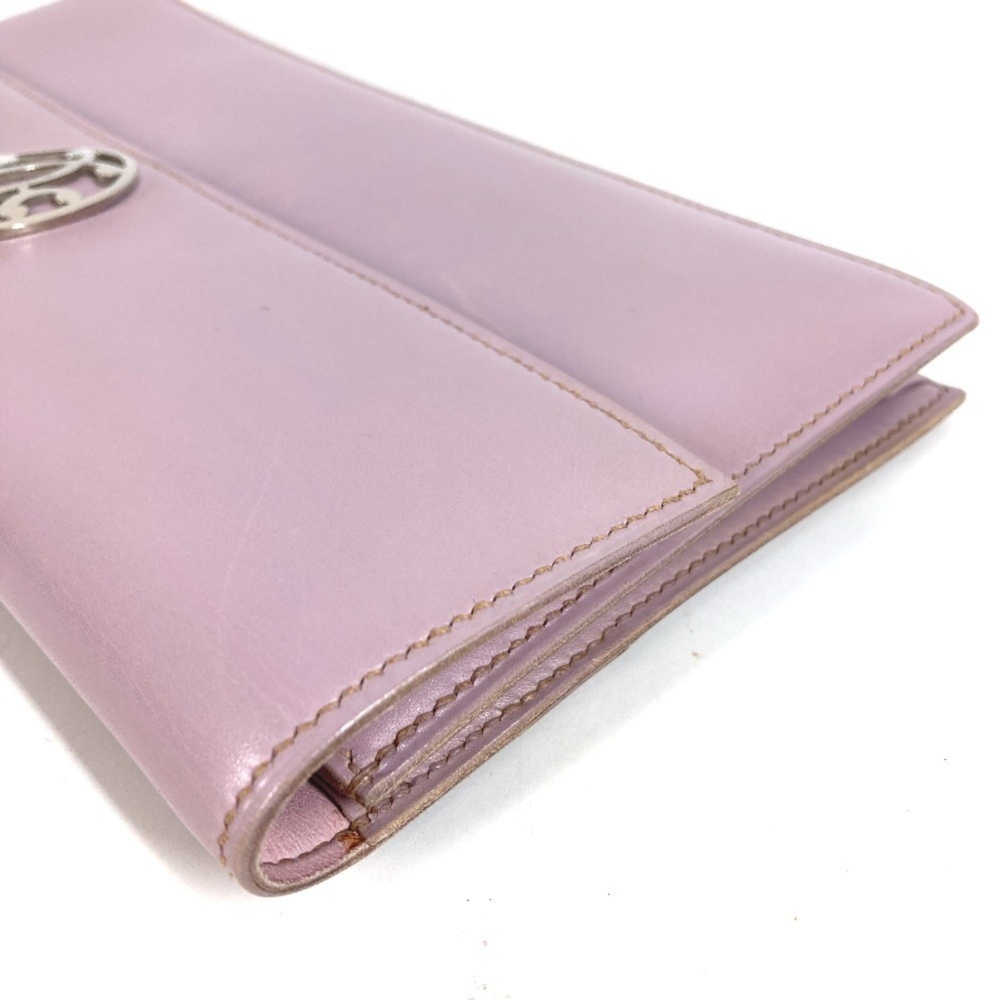 Hermes Pink Purple Leather Clutch Bag Handbag Pouch (Pre-Owned)