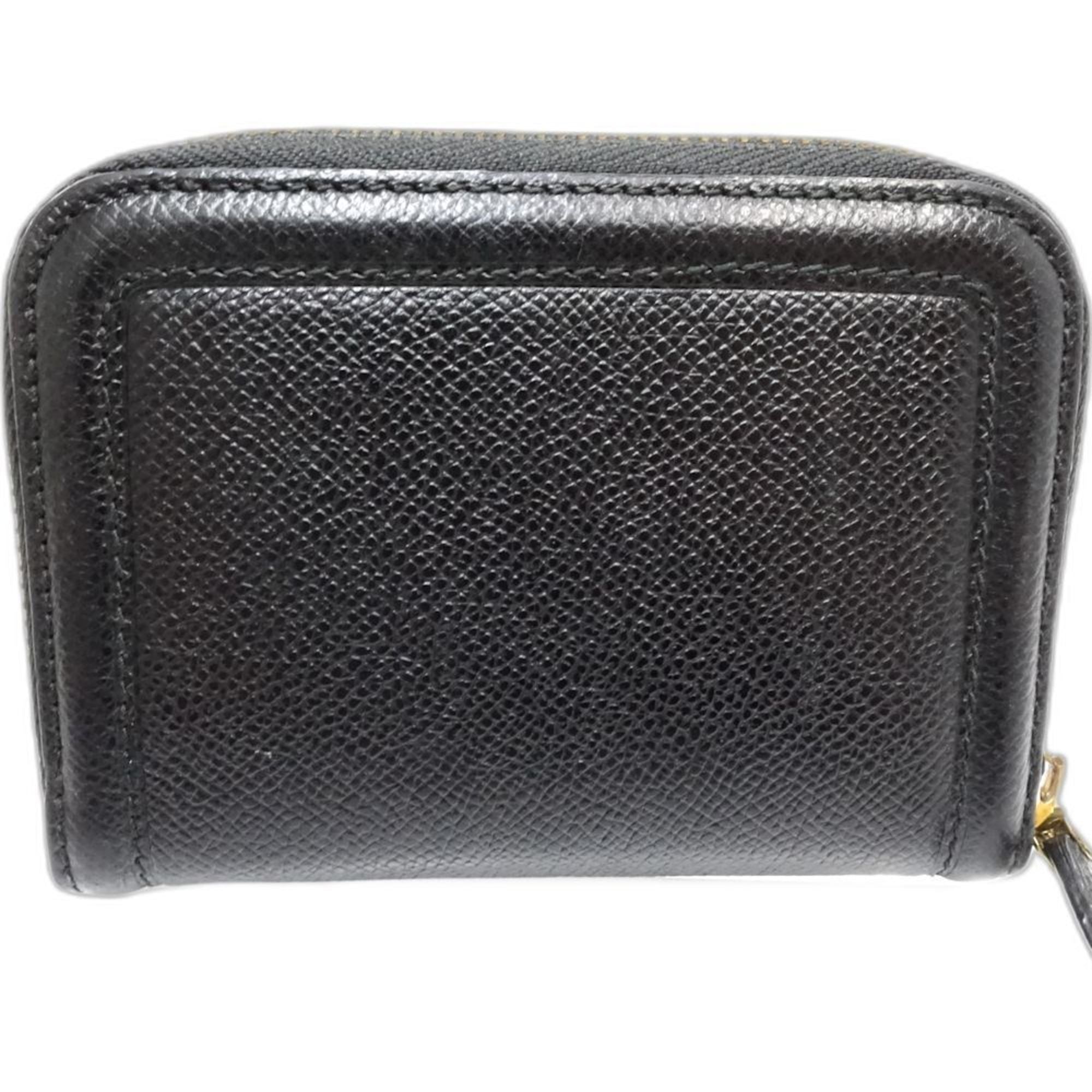 Salvatore Ferragamo Black Leather Coin Purse/Coin Case (Pre-Owned)