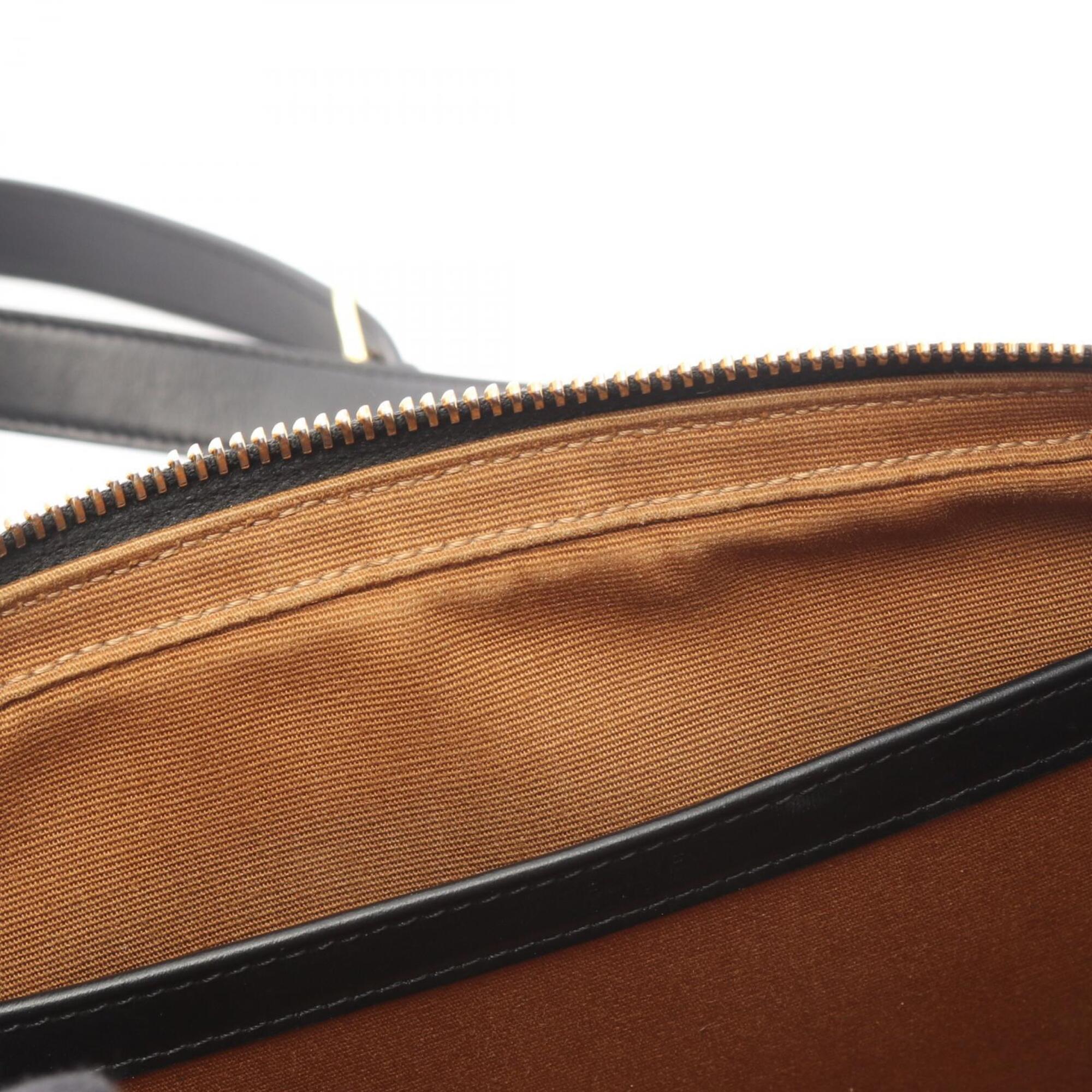 Celine Brown Coated Canvas Leather Handbag Shoulder Bag (Pre-Owned)