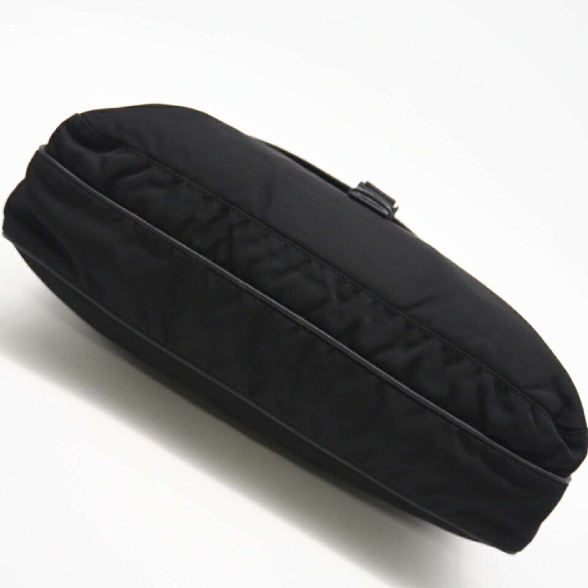 Prada Black Nero Nylon Leather Shoulder Bag (Pre-Owned)