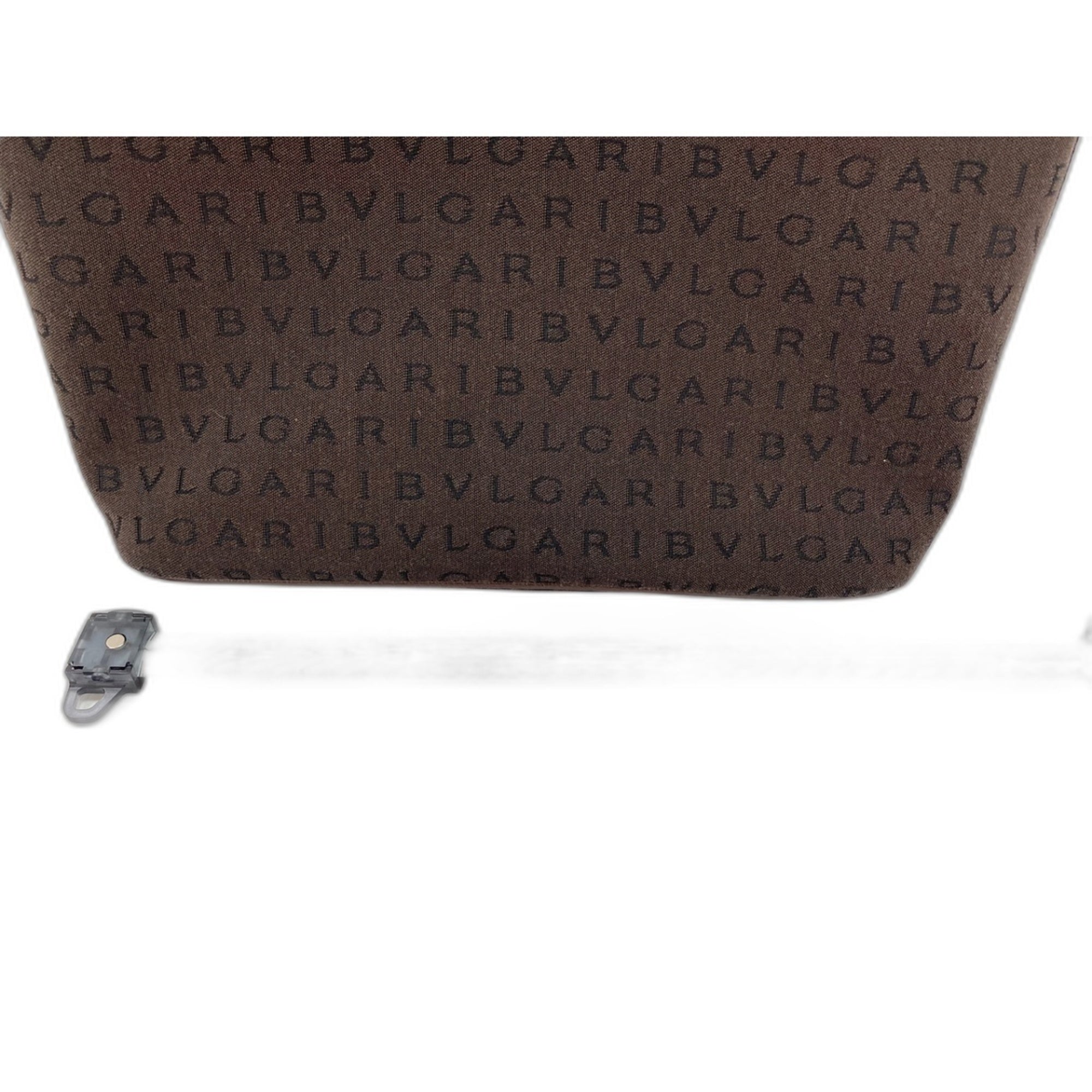 Bvlgari Logomania Brown Canvas Handbag (Pre-Owned)