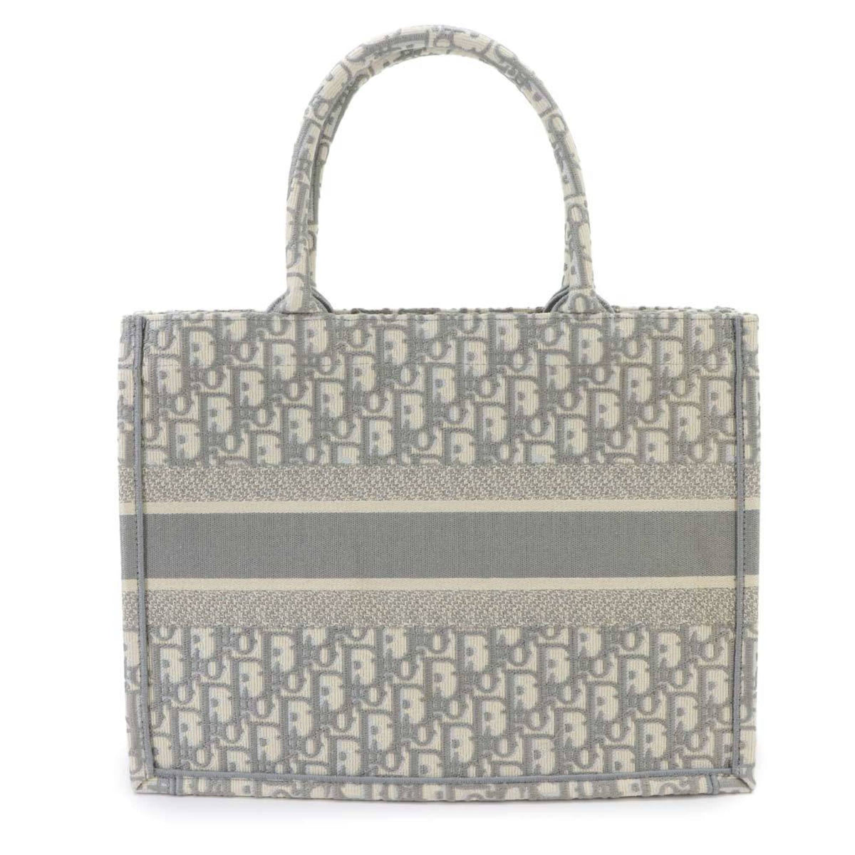 Christian Dior Gray Canvas Handbag Tote Bag (Pre-Owned)