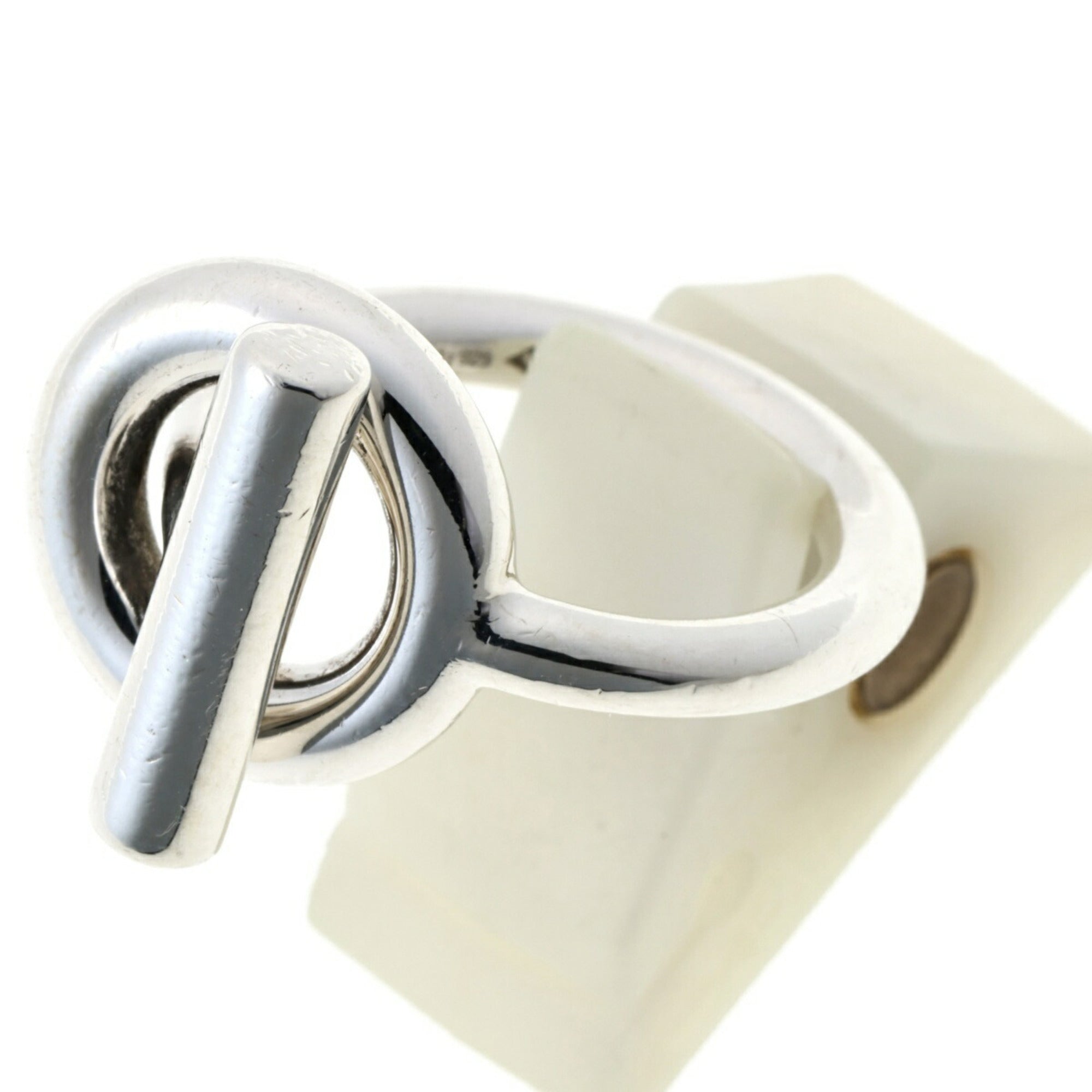 Hermes Silver Silver 925 Band Ring (Pre-Owned)
