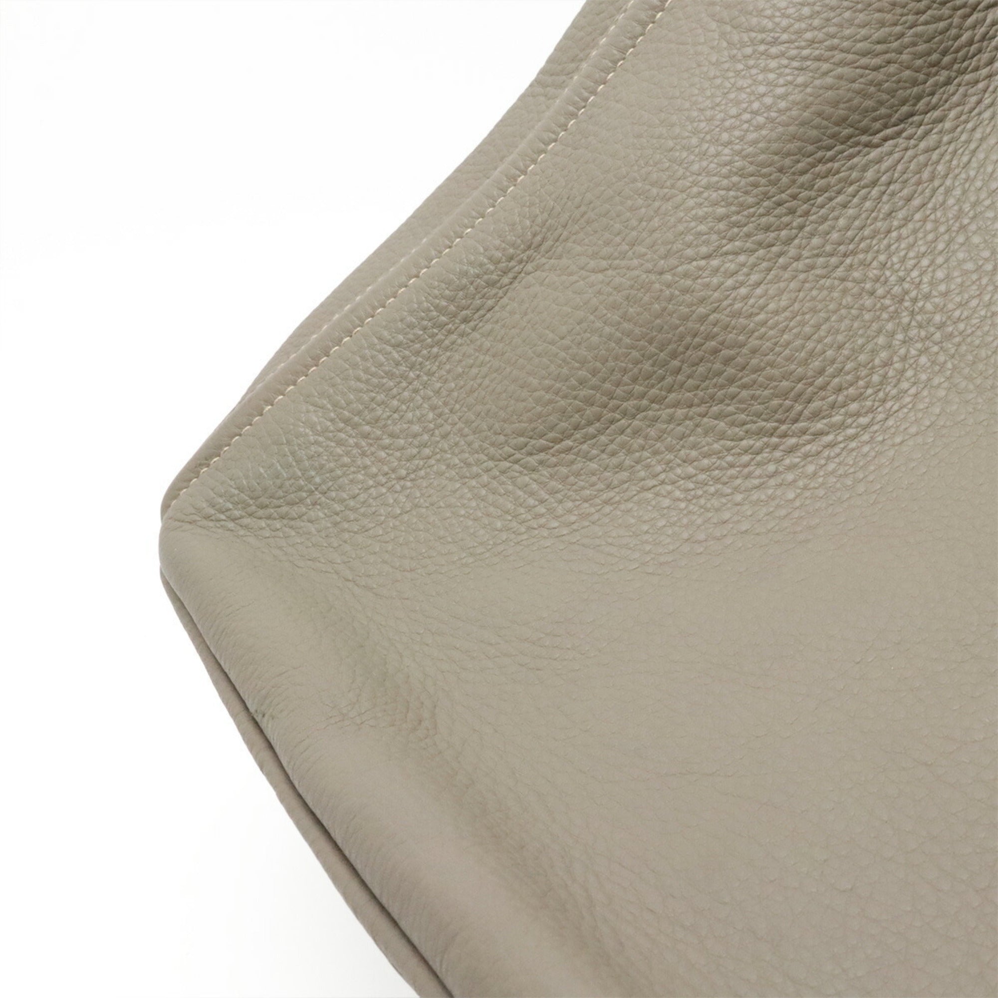 Prada Canapa Gray Leather Handbag Tote Bag (Pre-Owned)