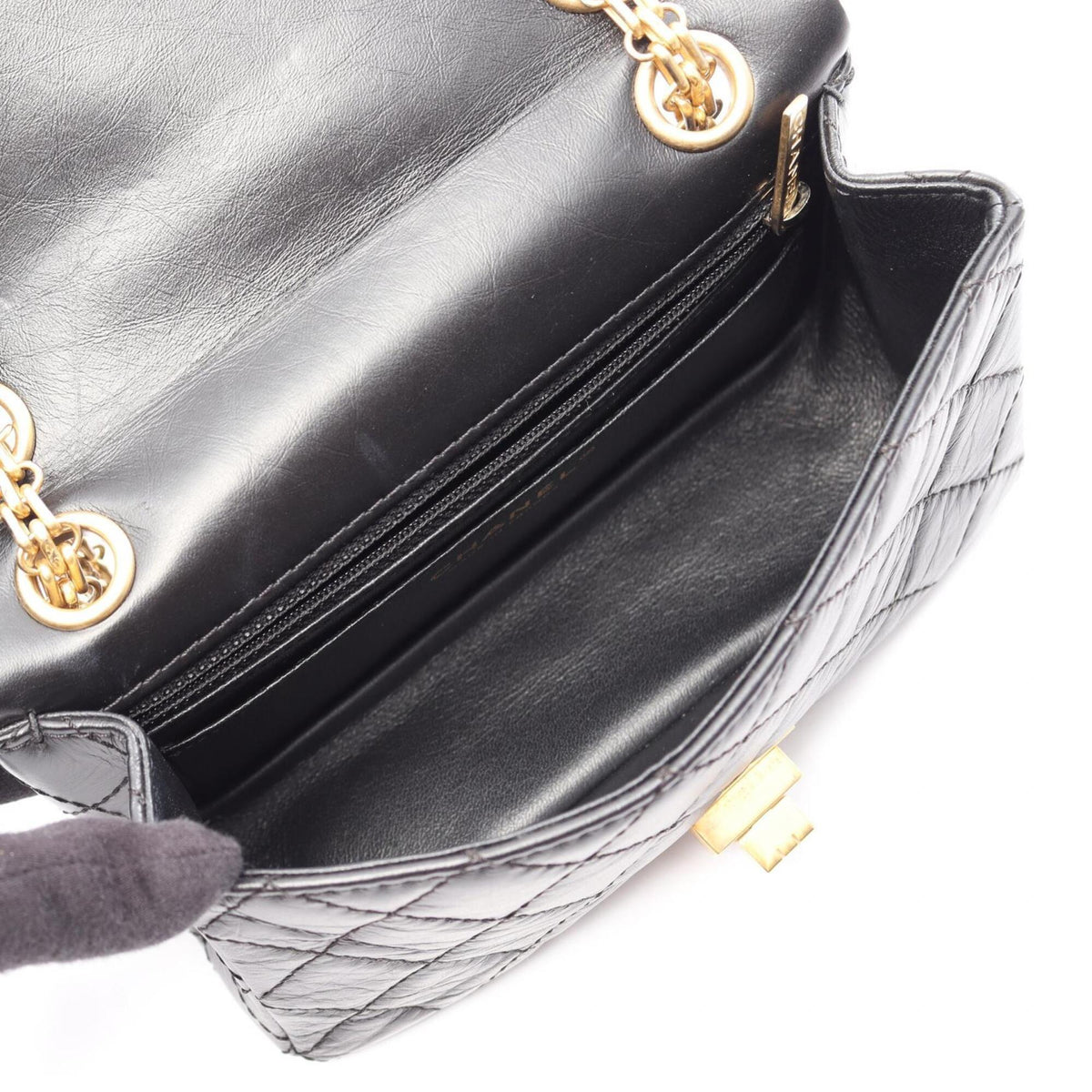 Chanel Black Leather Handbag Shoulder Bag (Pre-Owned)